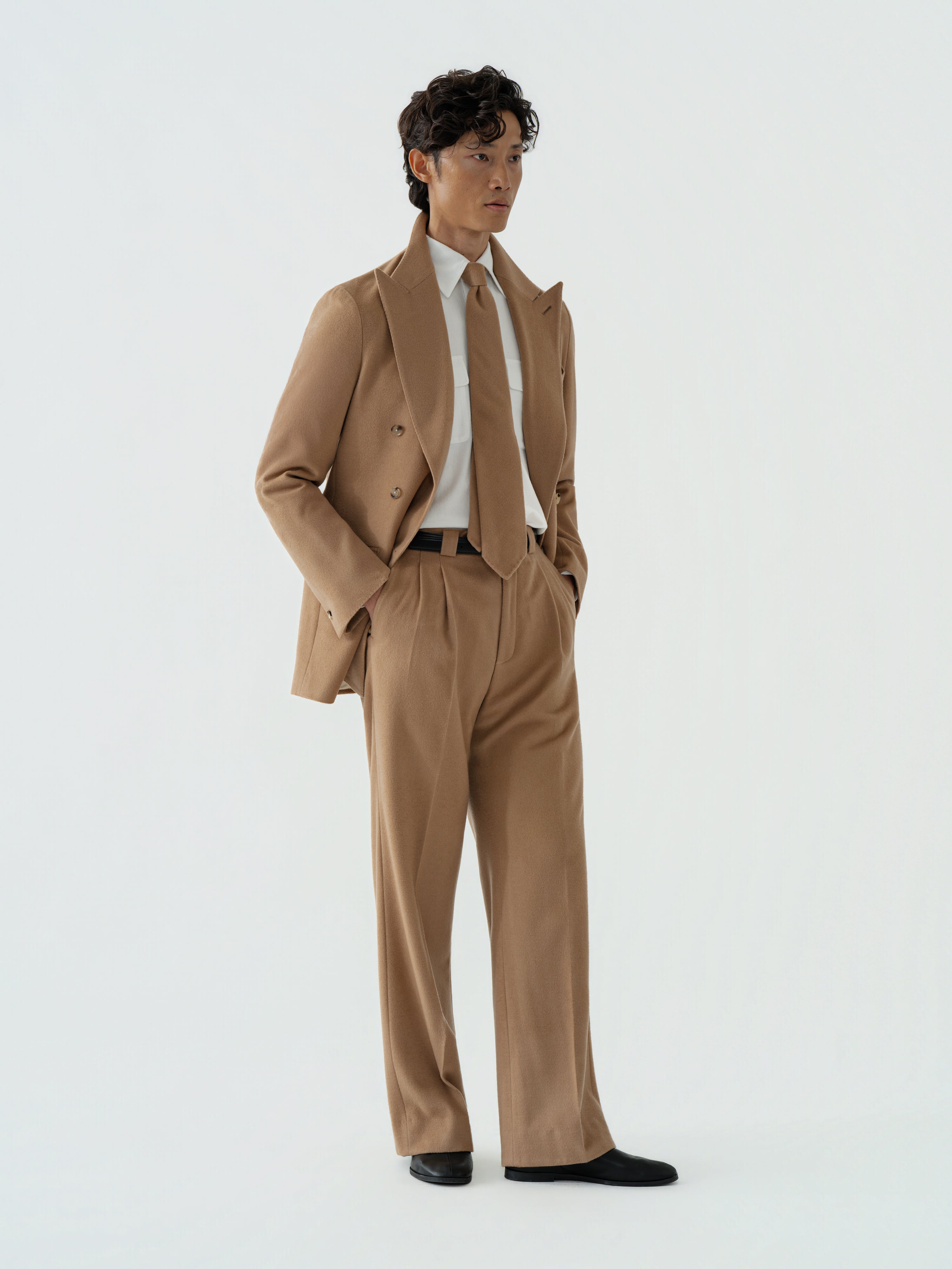 Camel Wool Cashmere Silk Suit (Casual Fit)