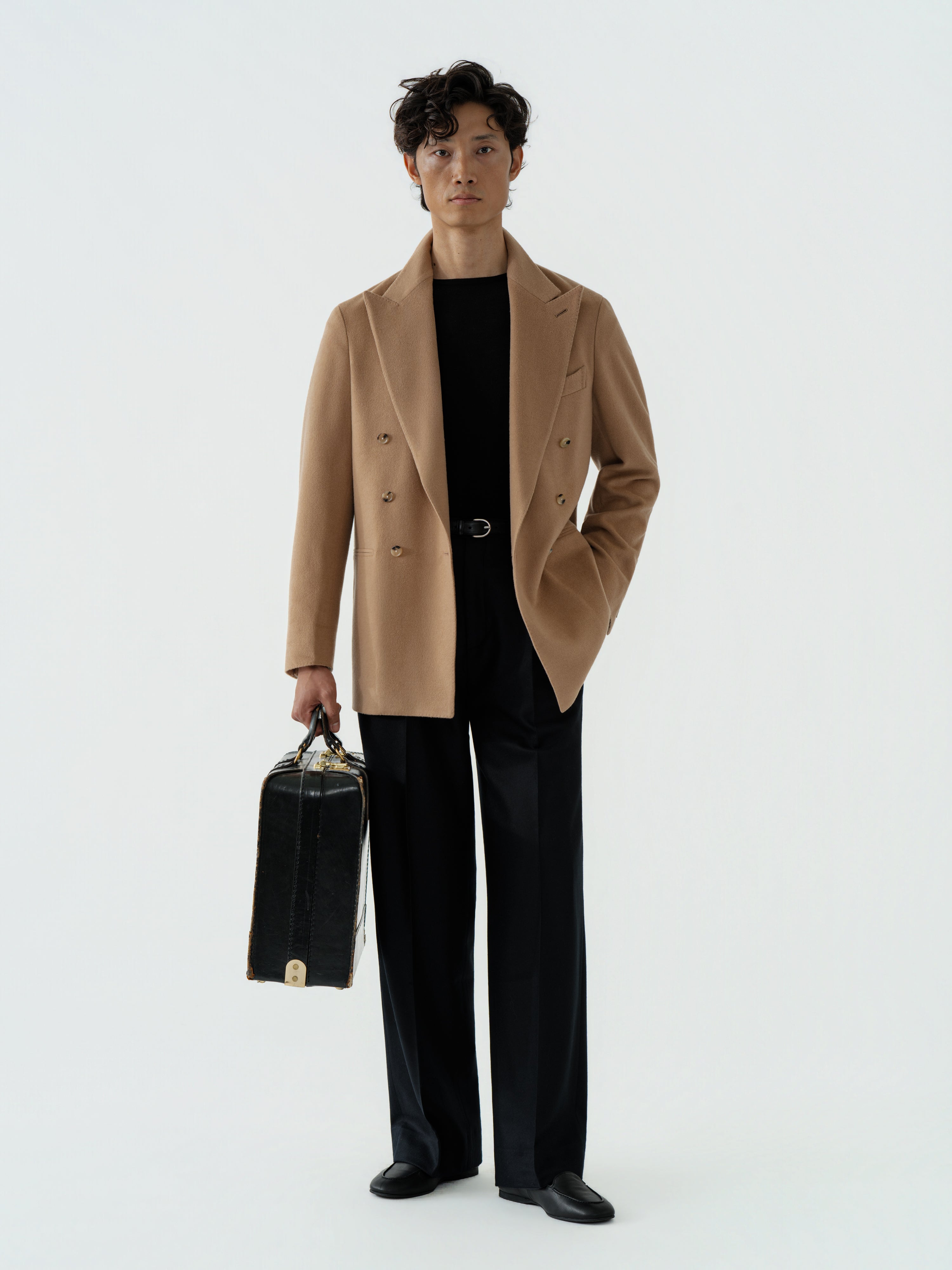Camel Wool Cashmere Silk Jacket (Casual Fit)