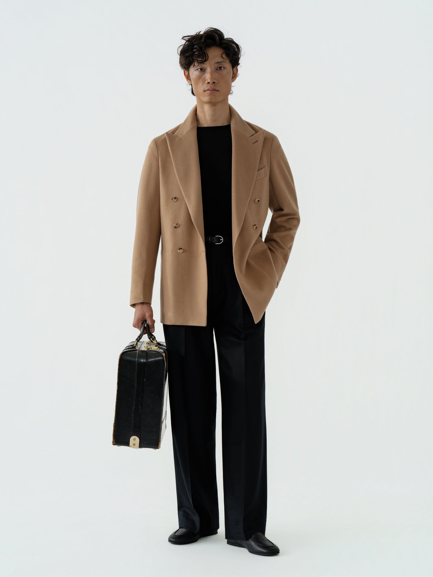 Camel Wool Cashmere Silk Jacket (Casual Fit)