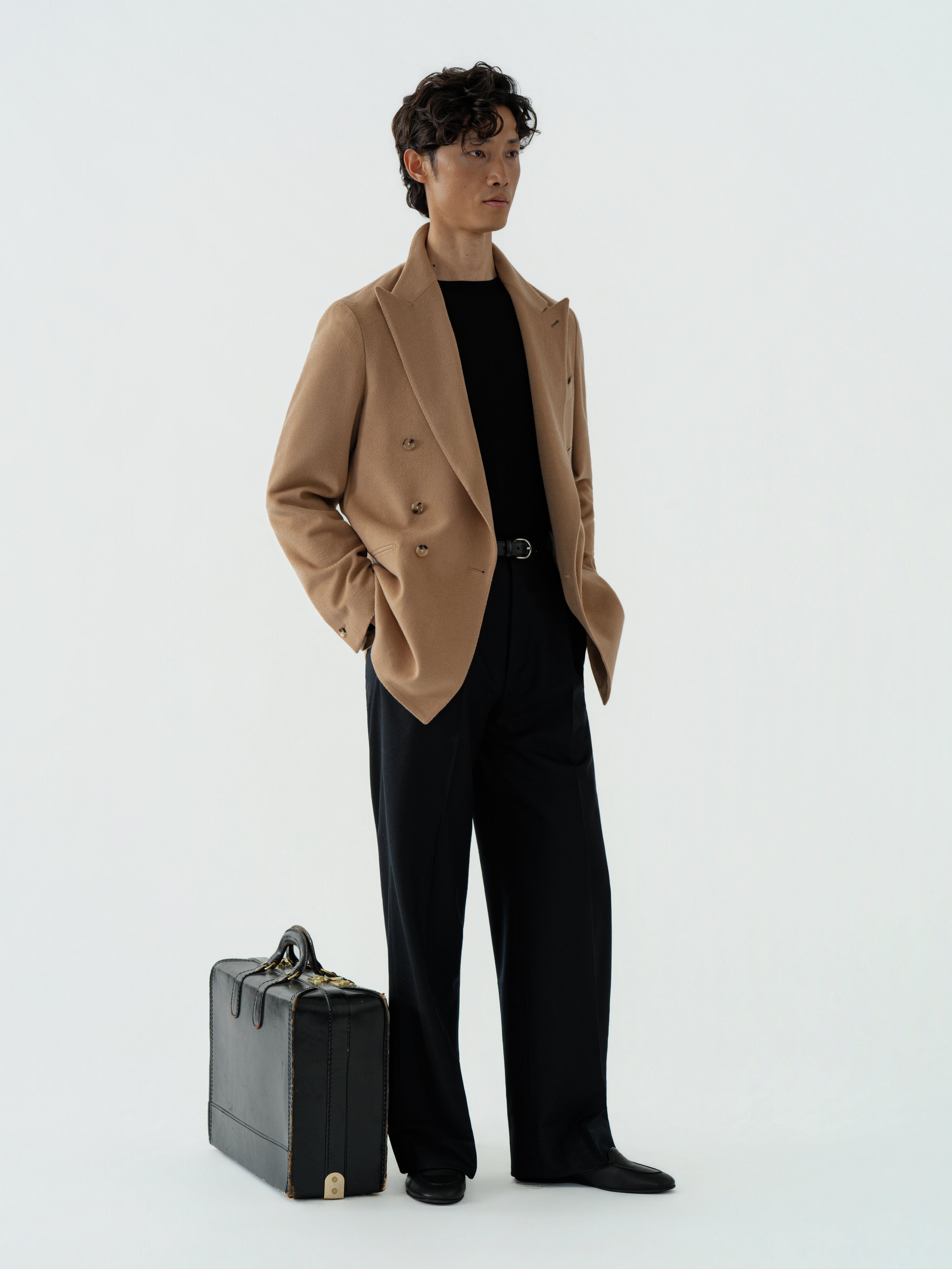 Camel Wool Cashmere Silk Jacket (Casual Fit)