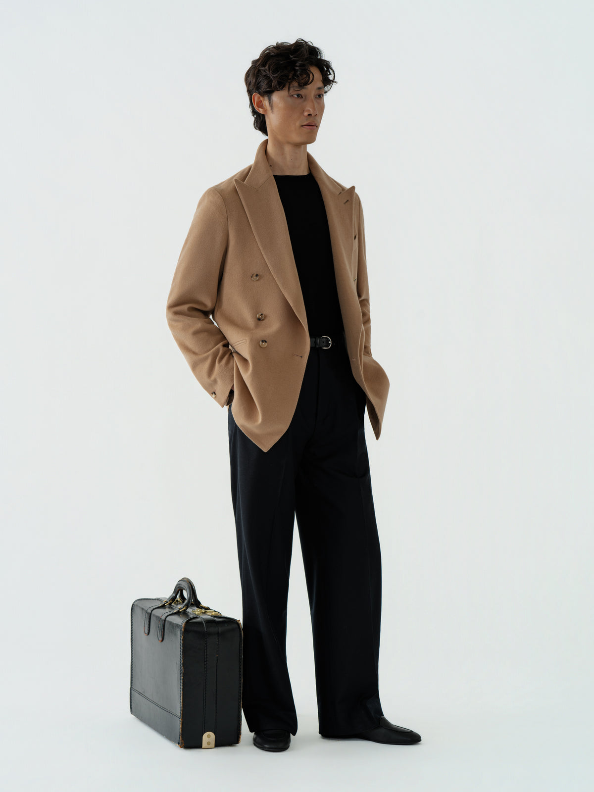 Camel Wool Cashmere Silk Jacket (Casual Fit)