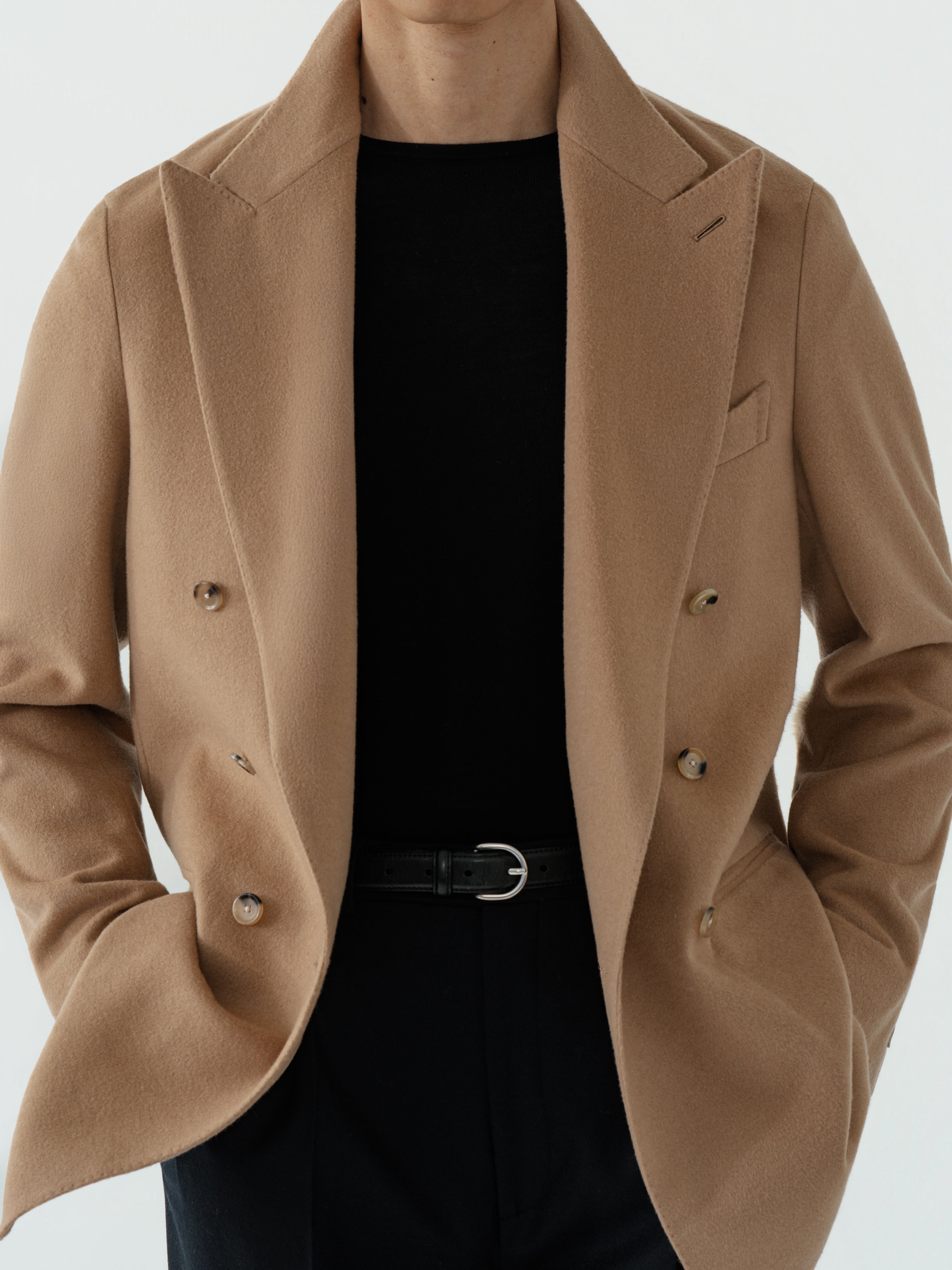 Camel Wool Cashmere Silk Jacket (Casual Fit)