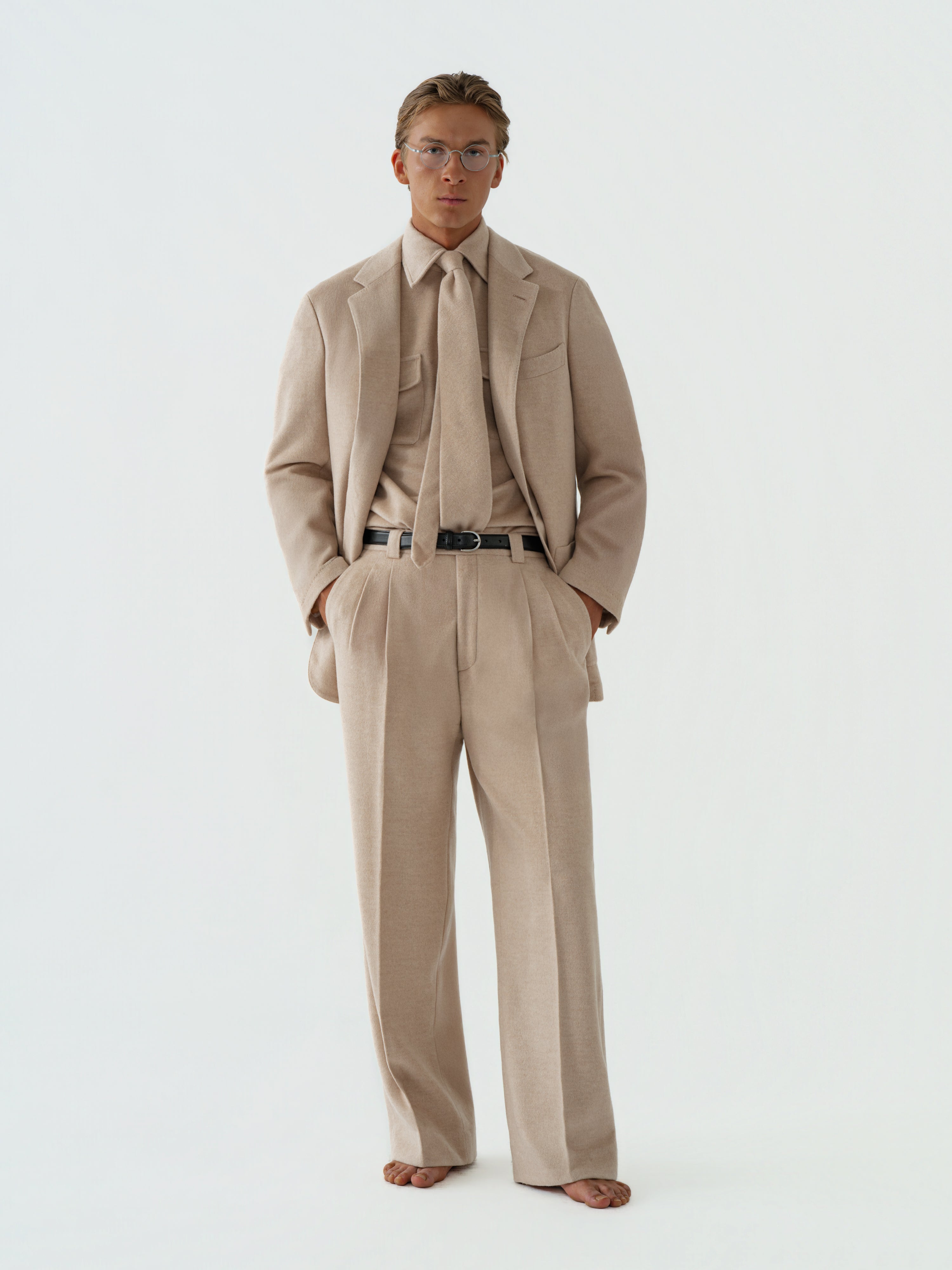 Cream Wool Cashmere Silk Suit (Casual Fit)