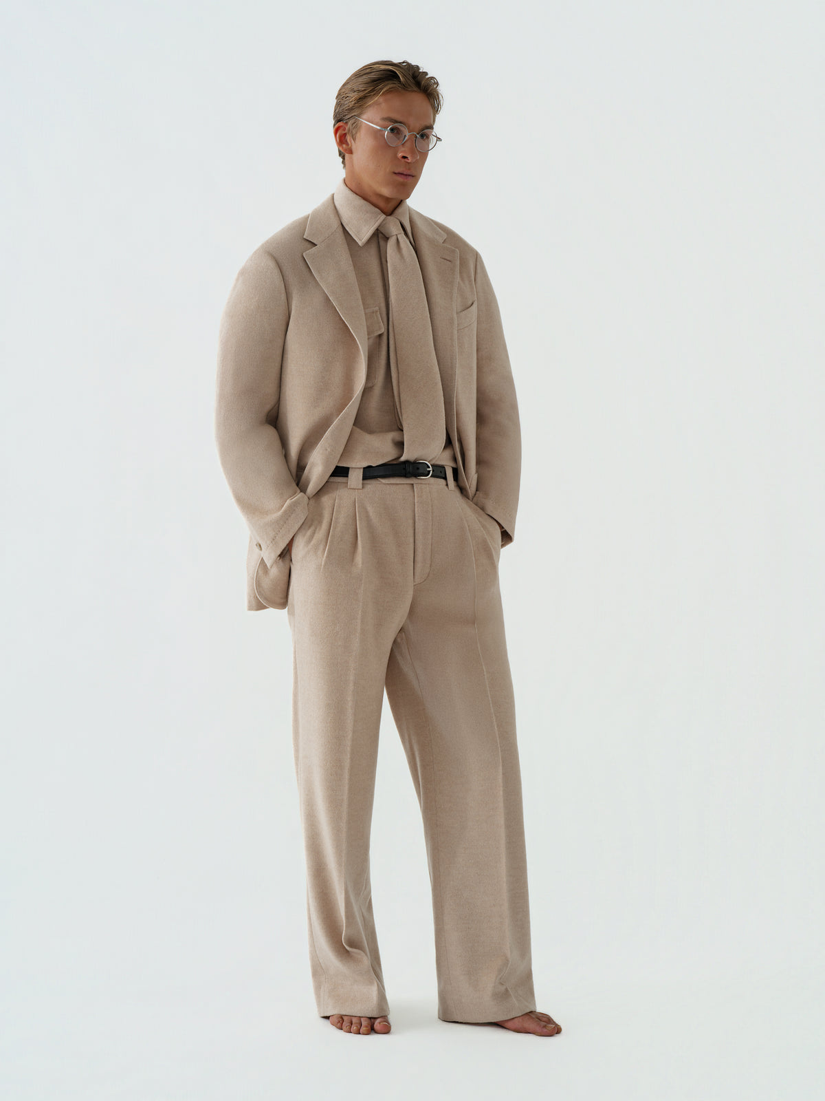 Cream Wool Cashmere Silk Suit (Casual Fit)