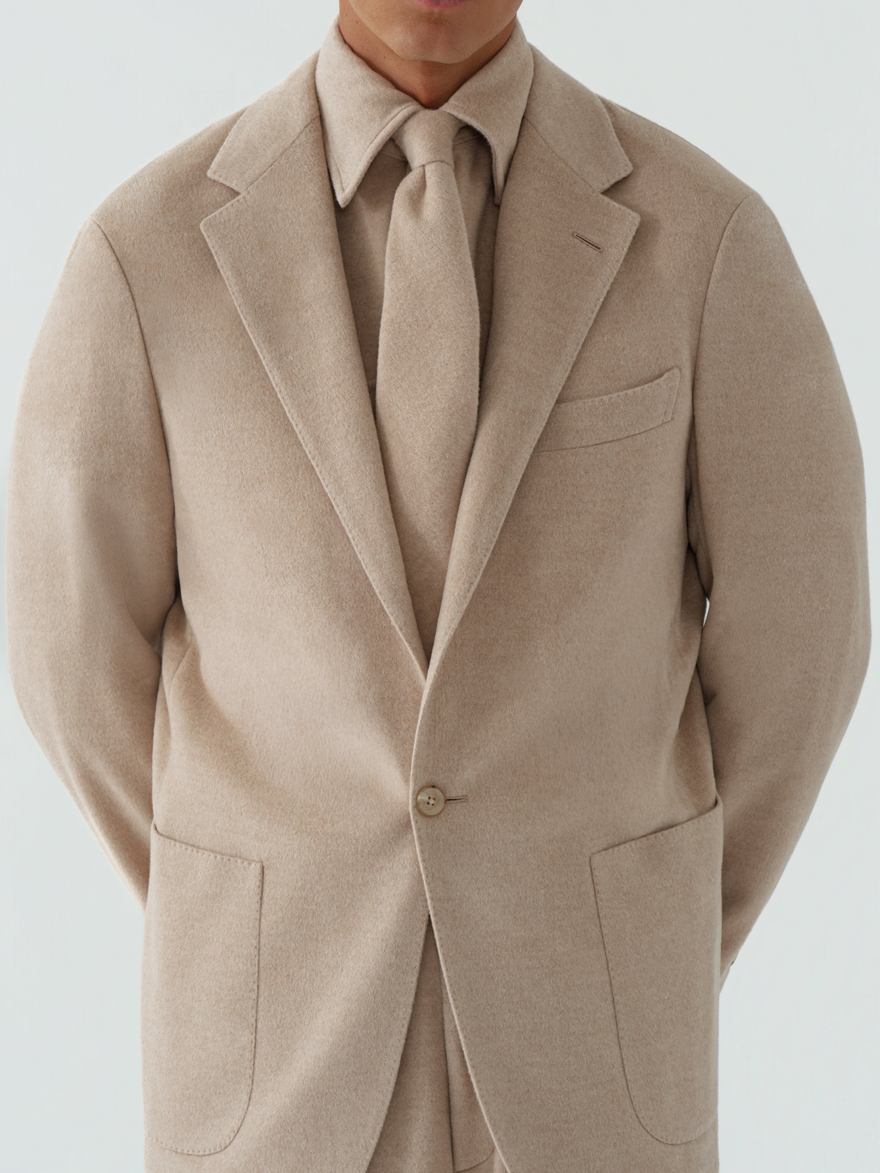 Cream Wool Cashmere Silk Suit (Casual Fit)