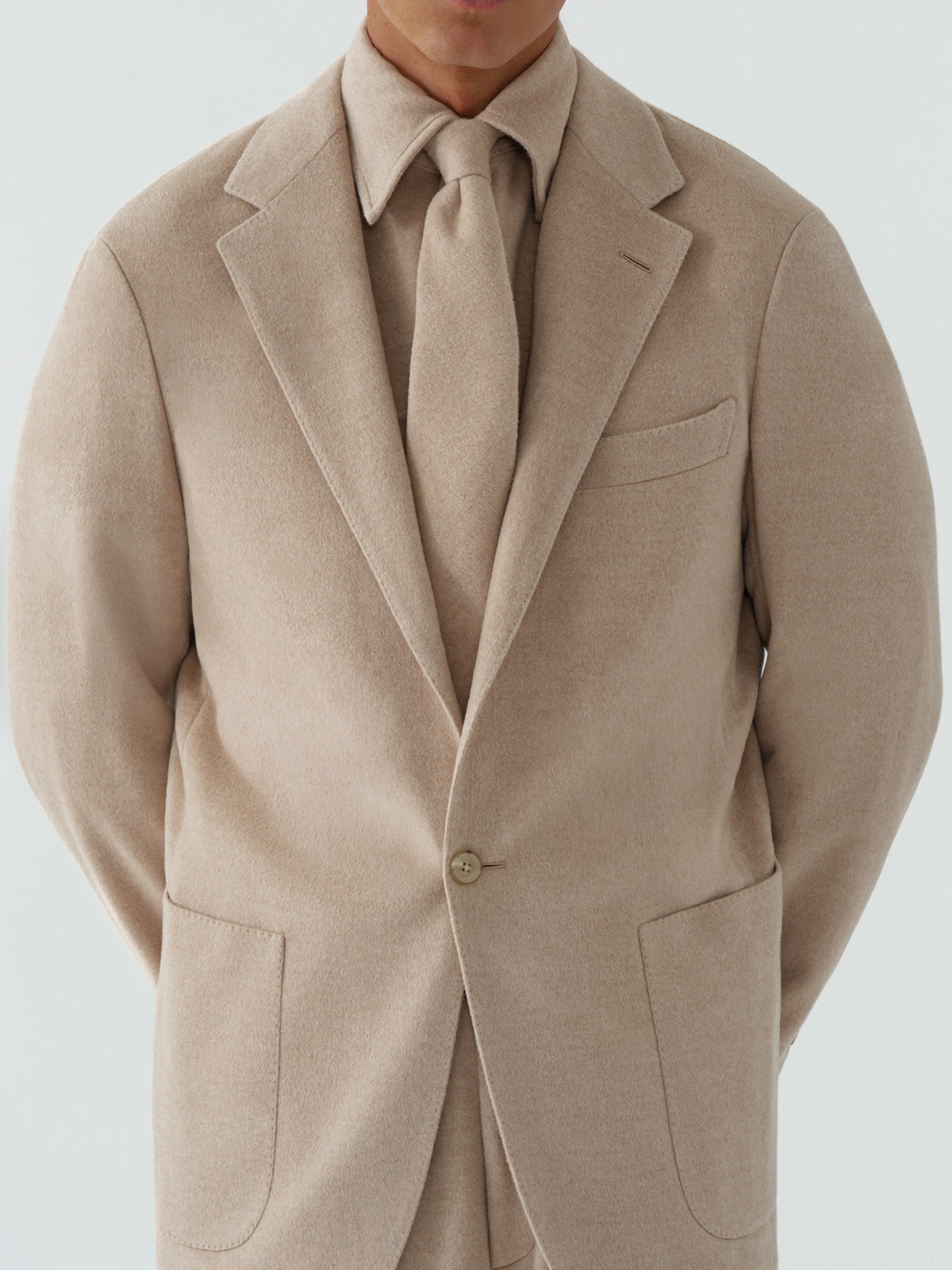 Cream Wool Cashmere Silk Suit (Casual Fit)