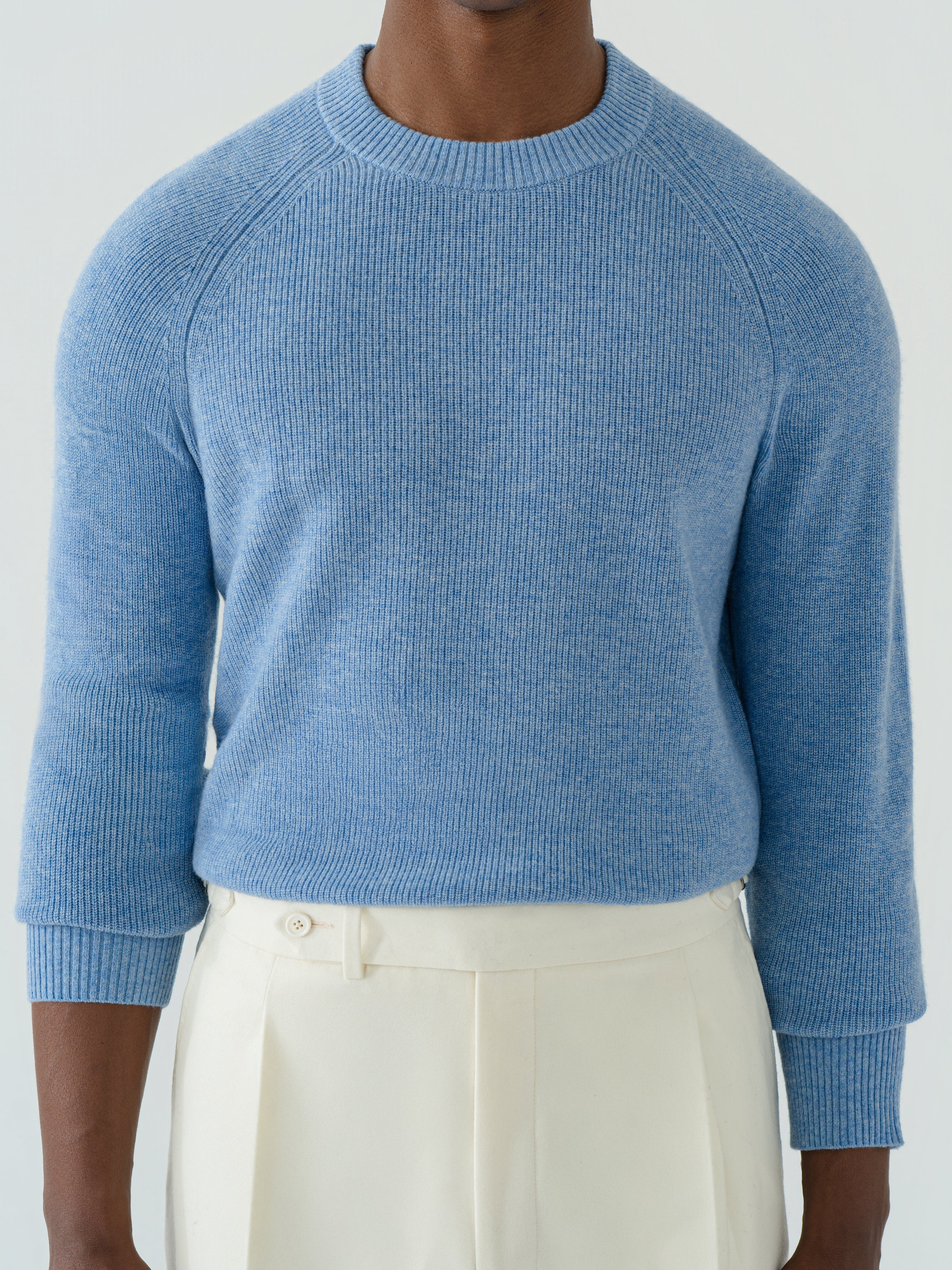 Denim Wool Cashmere Crewneck