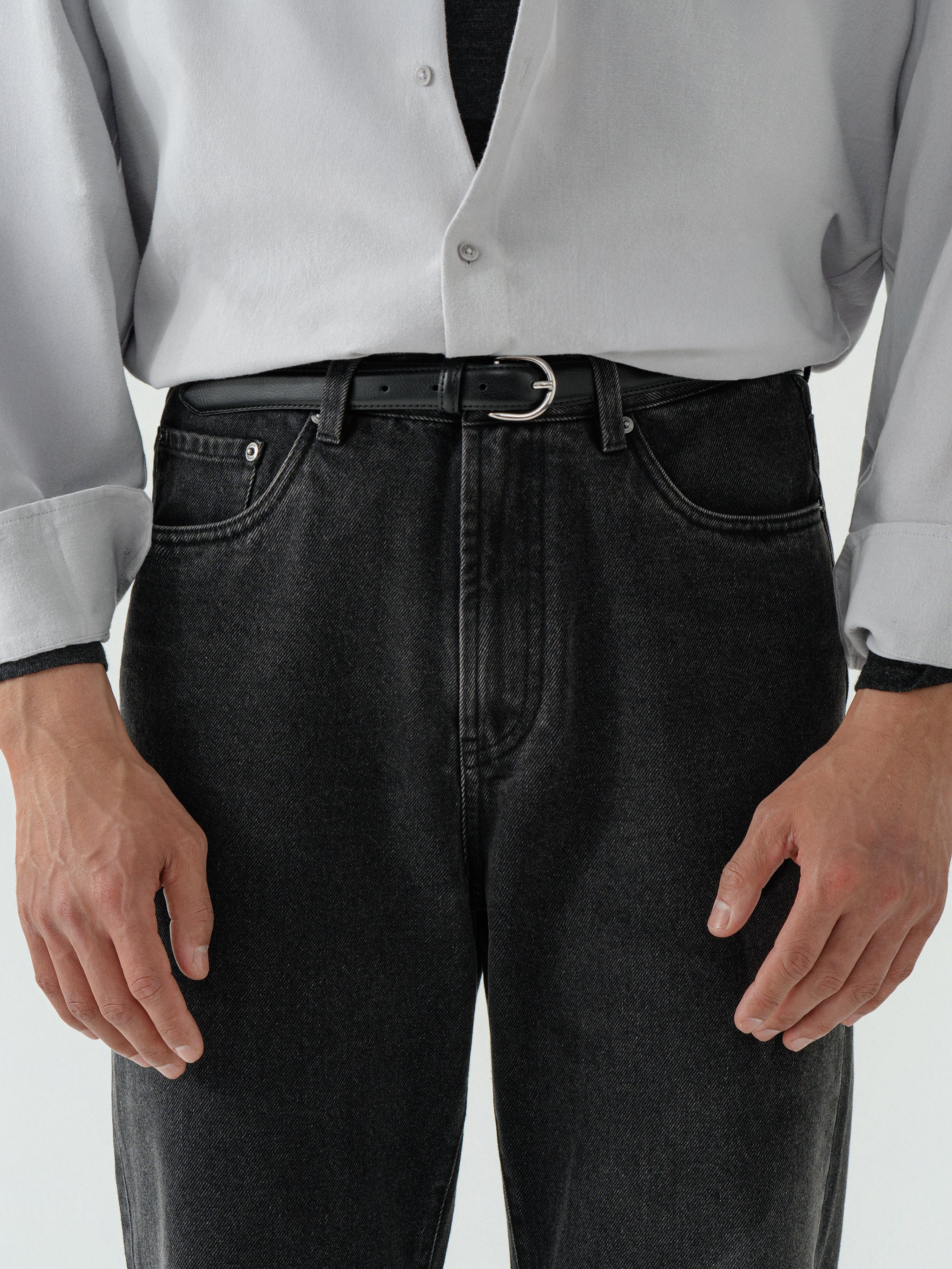 Grey Washed Denim Jeans