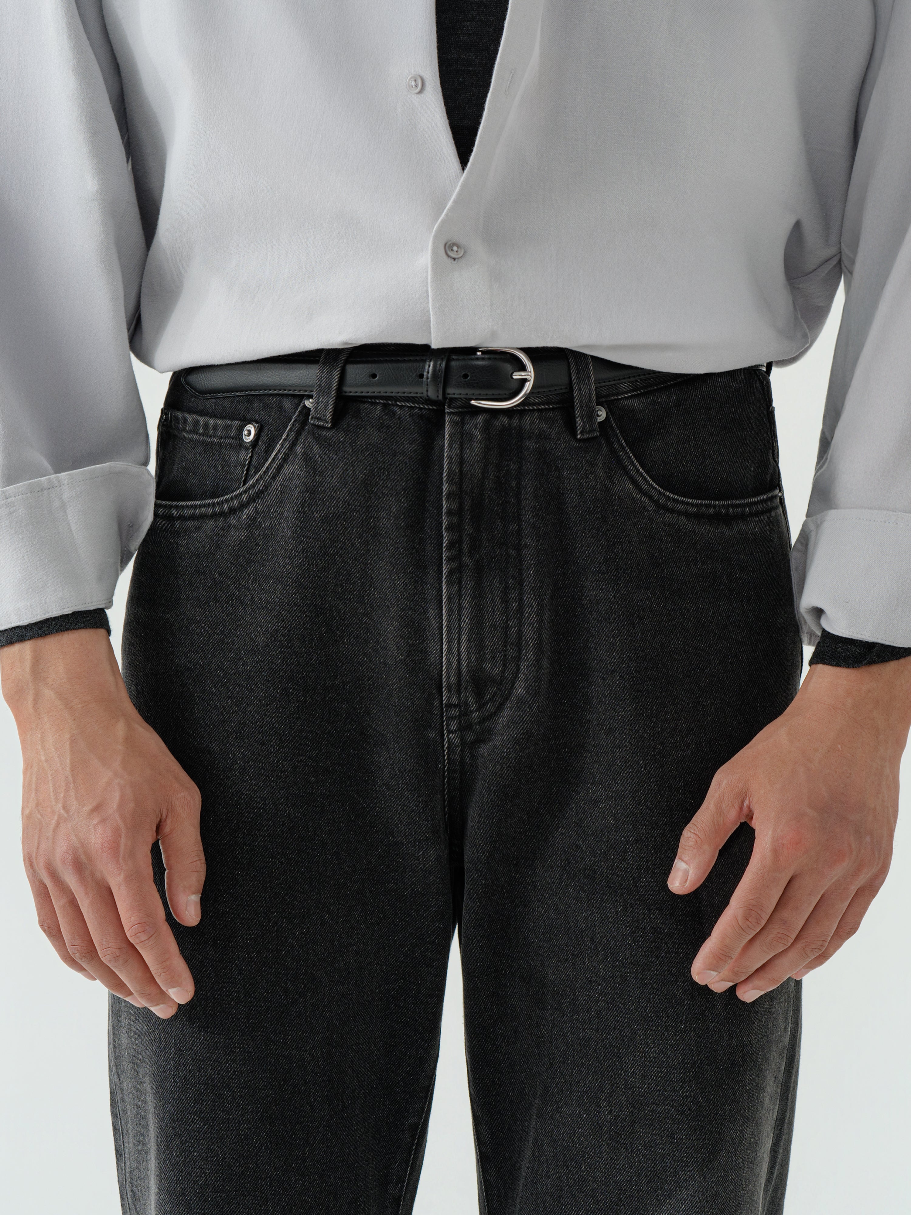 Grey Washed Denim Jeans