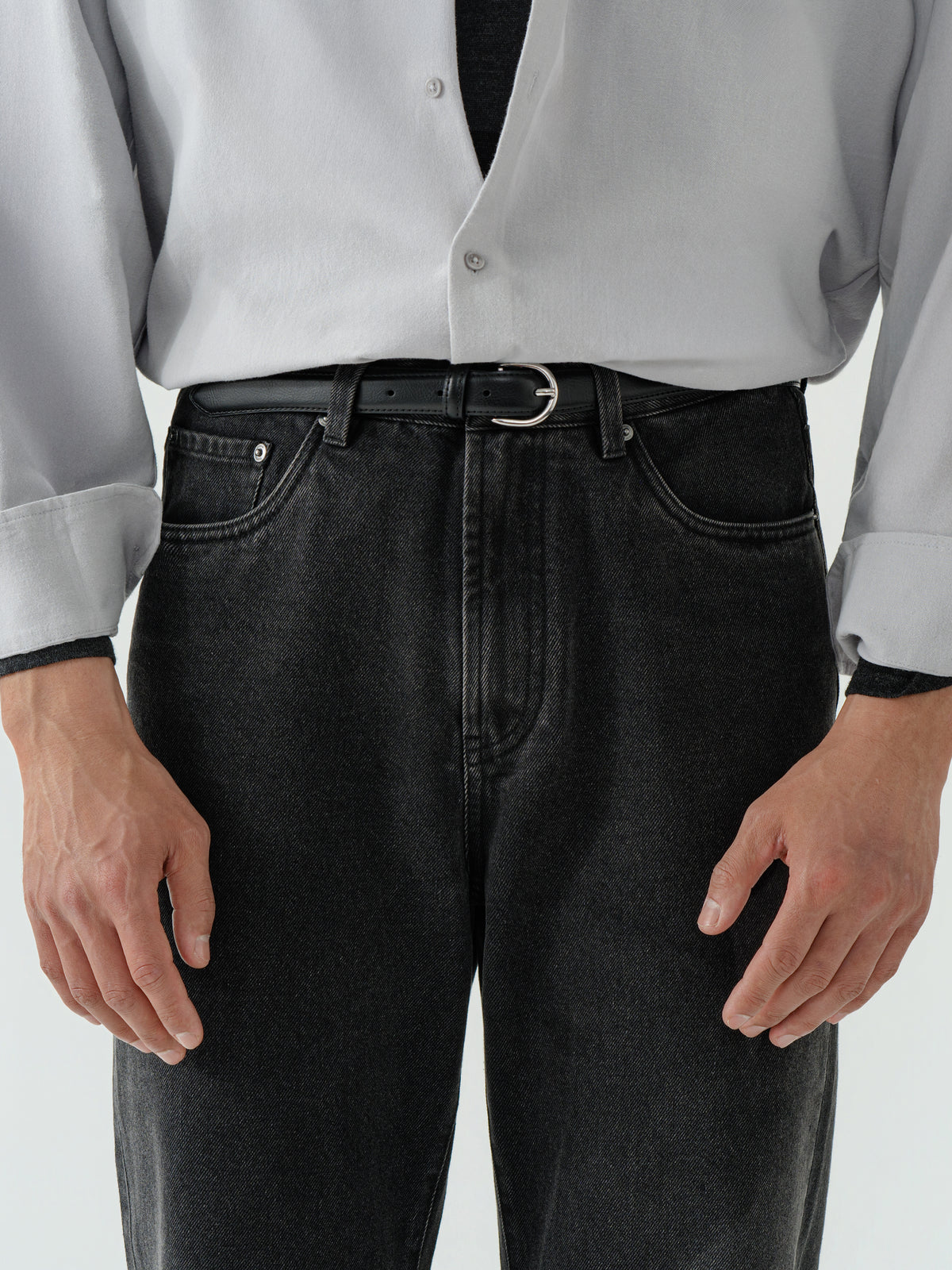 Grey Washed Denim Jeans