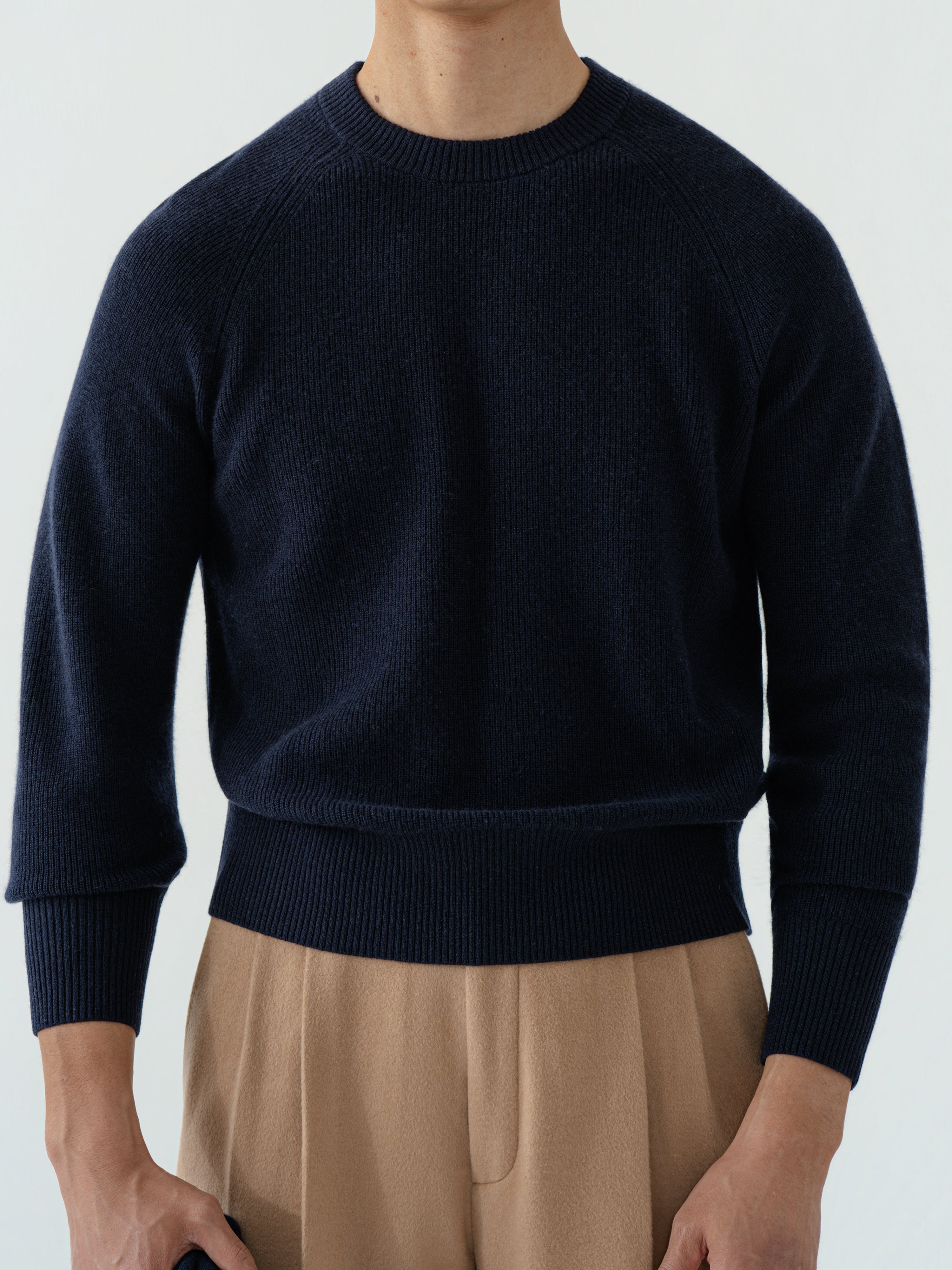 Navy Wool Cashmere Crewneck
