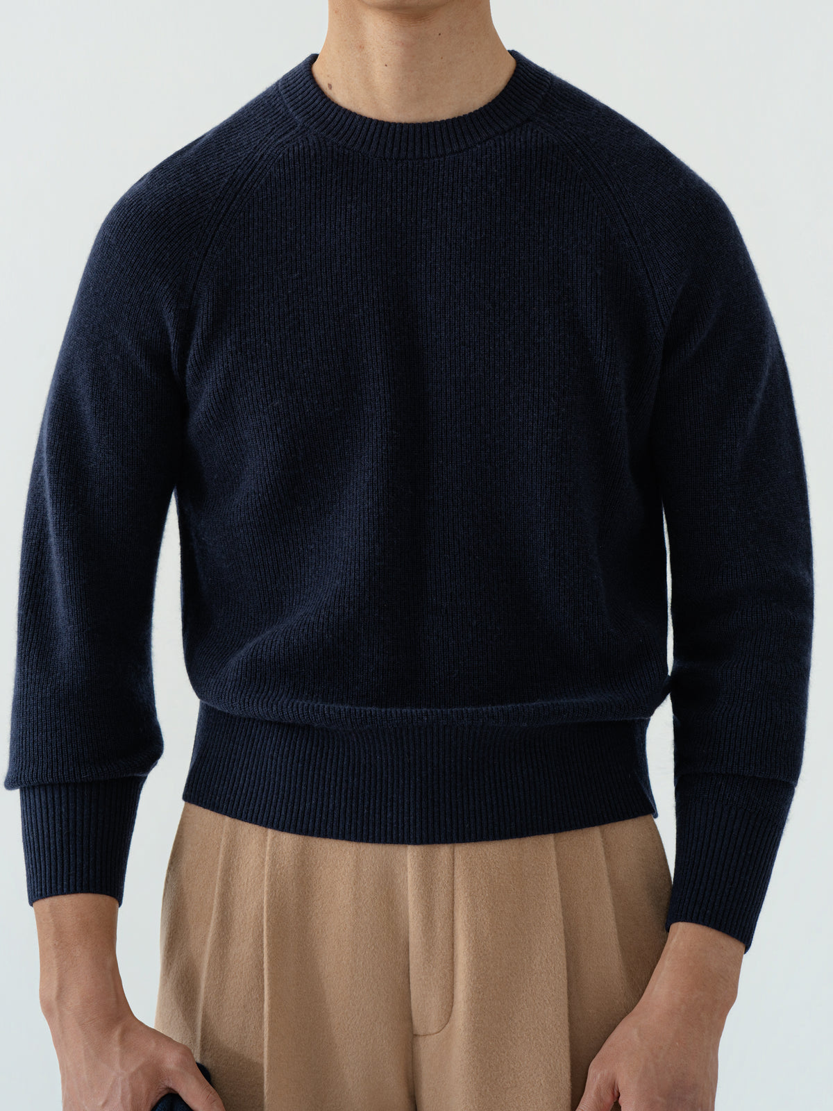 Navy Wool Cashmere Crewneck