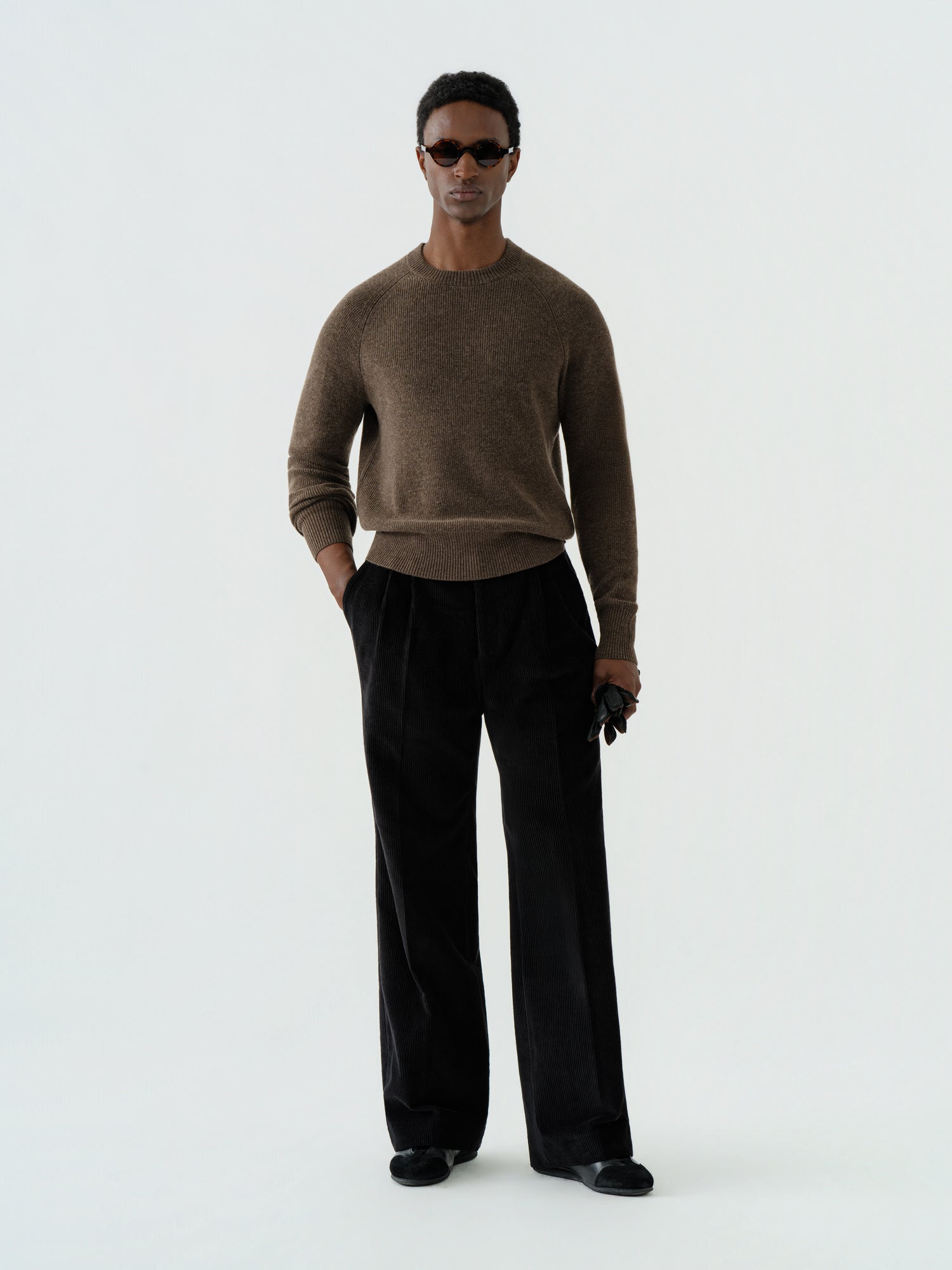 Brown Wool Cashmere Crewneck