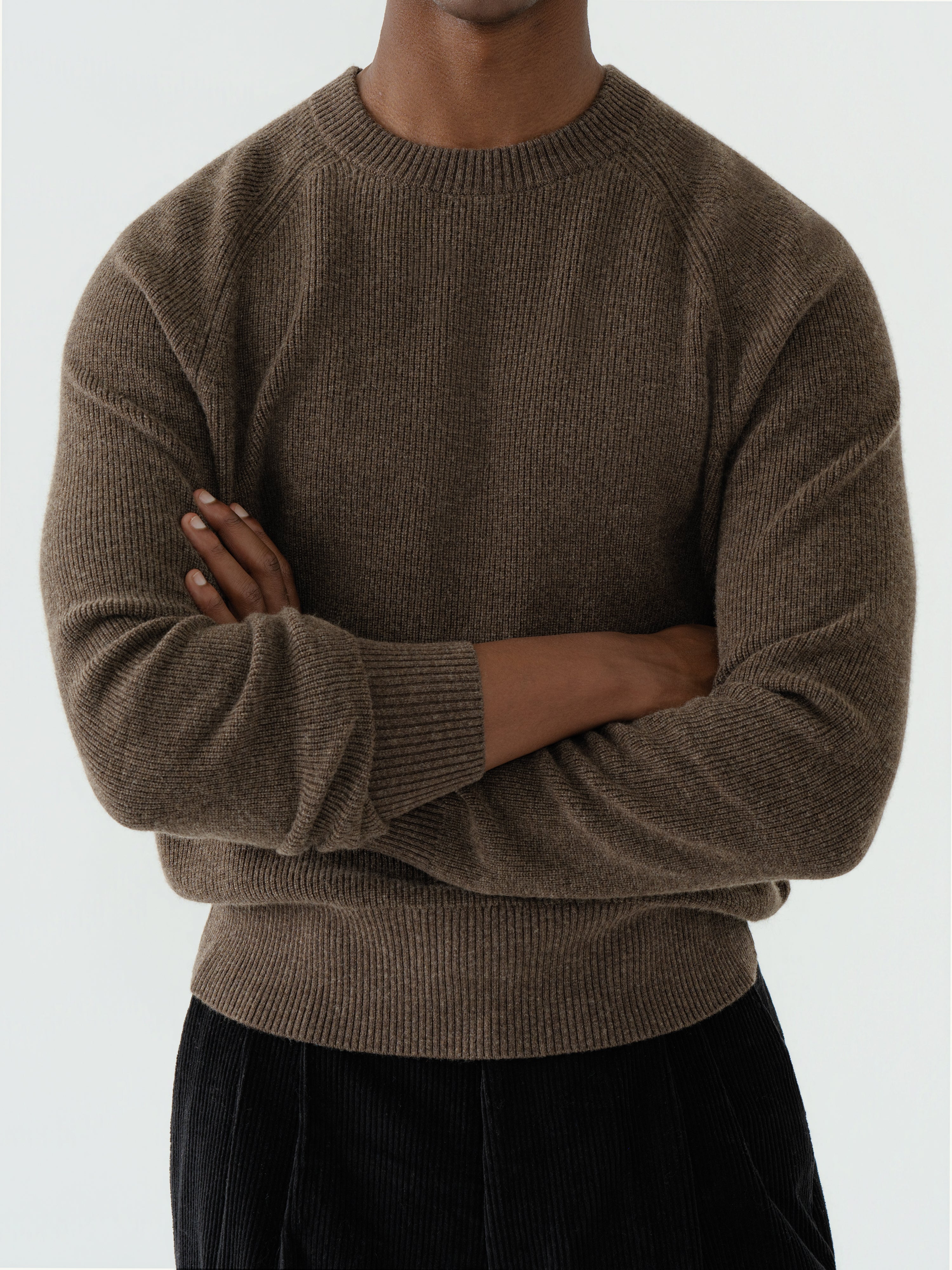 Brown Wool Cashmere Crewneck