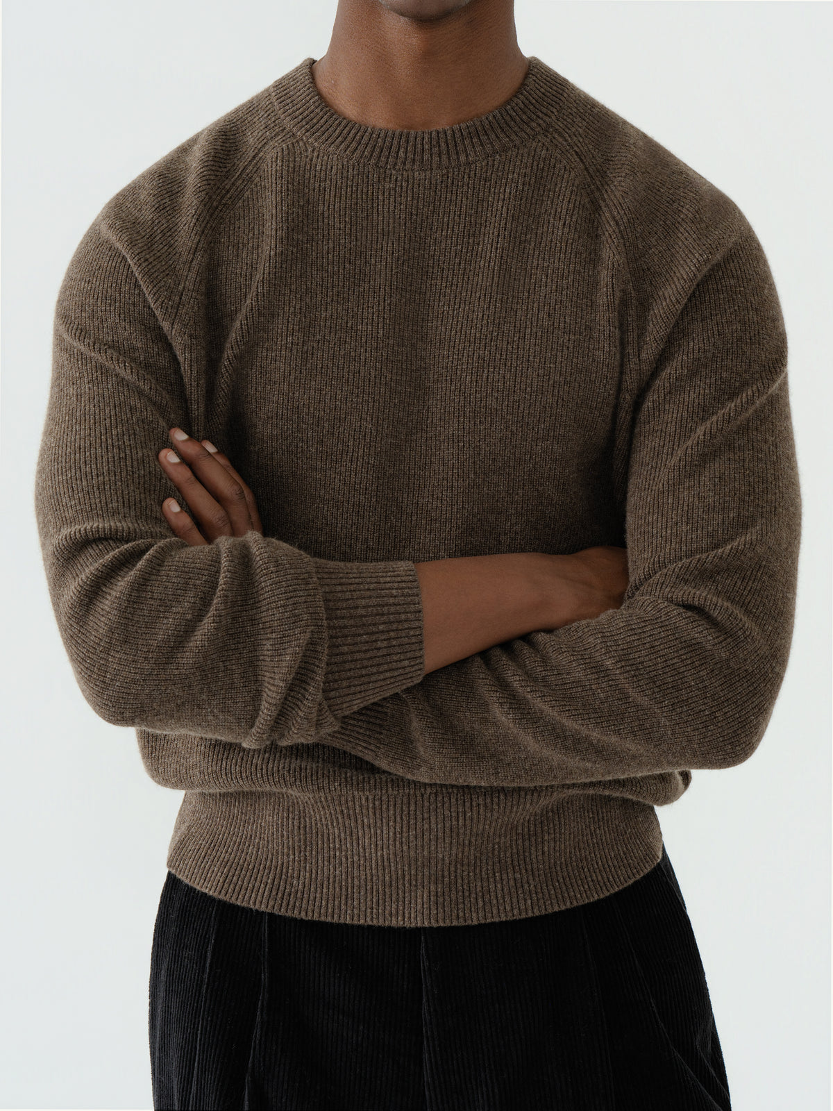 Brown Wool Cashmere Crewneck