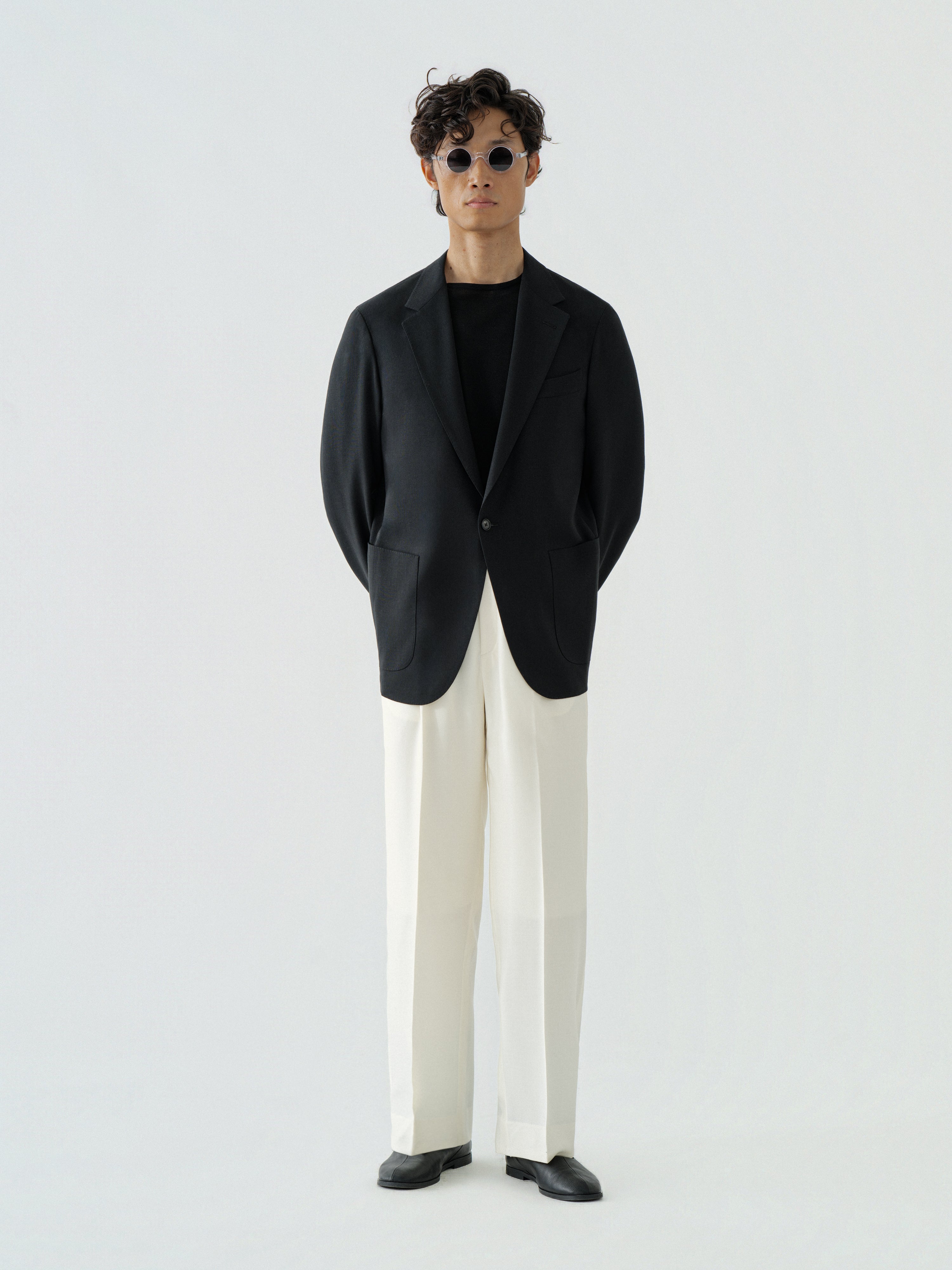 Black Heavyweight High Twist Jacket (Casual Fit)