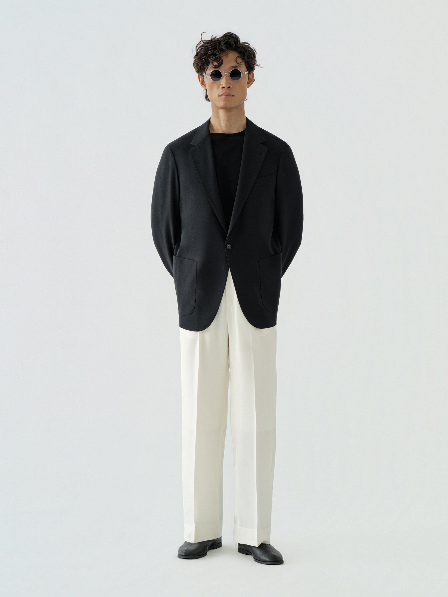 Black Heavyweight High Twist Jacket (Casual Fit)