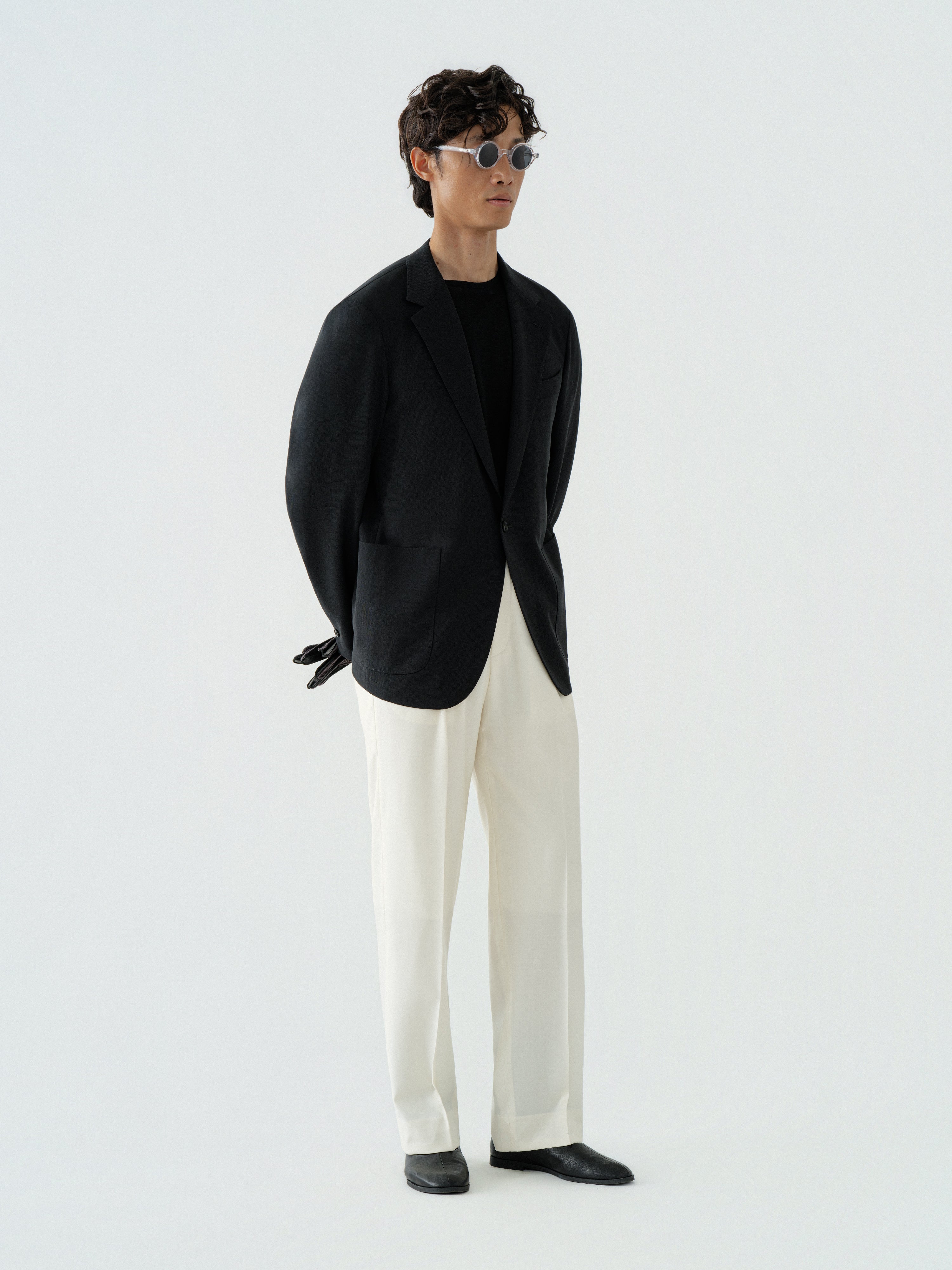 Black Heavyweight High Twist Jacket (Casual Fit)