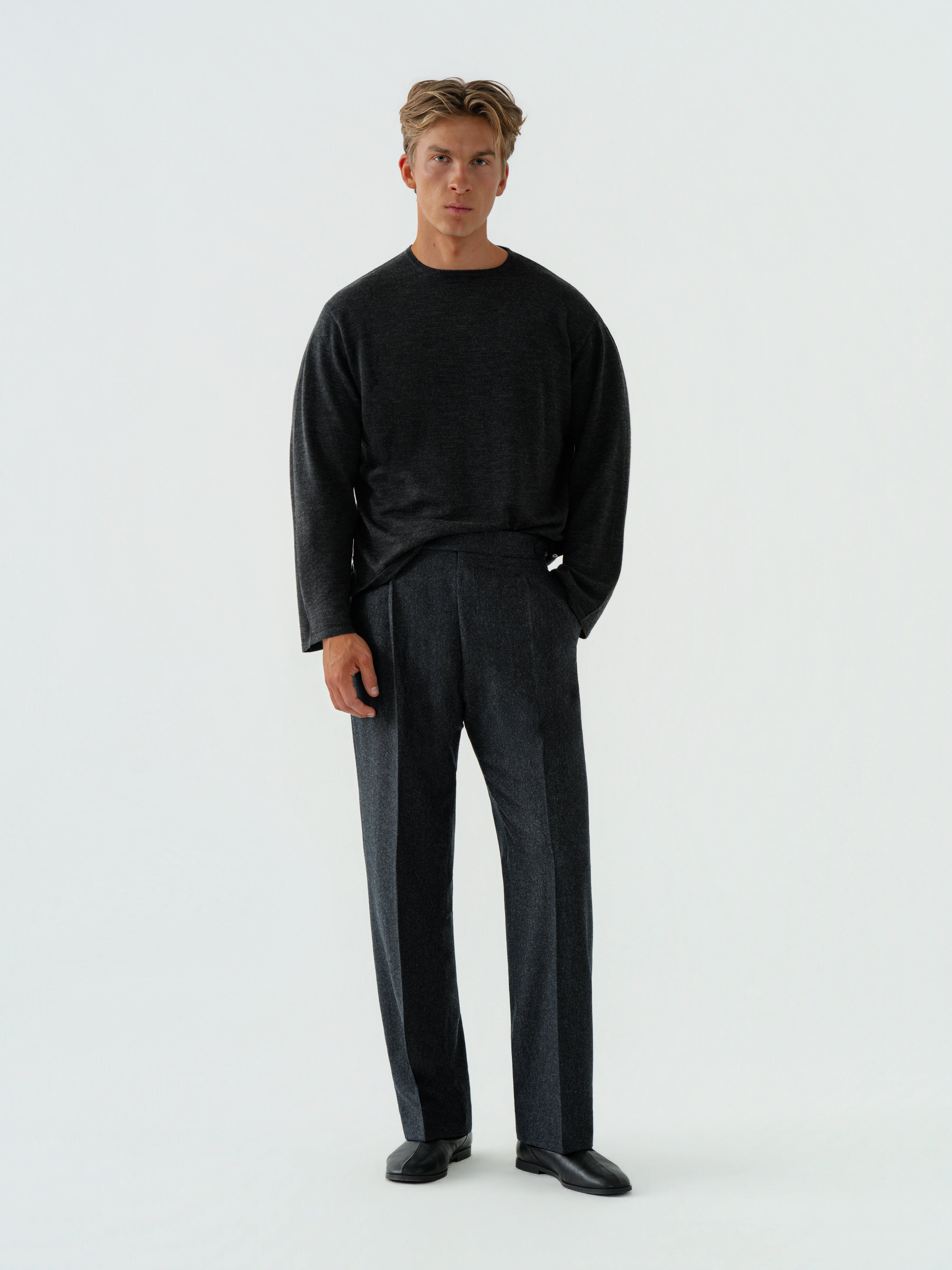 Charcoal Wool 1-Ply Thermal