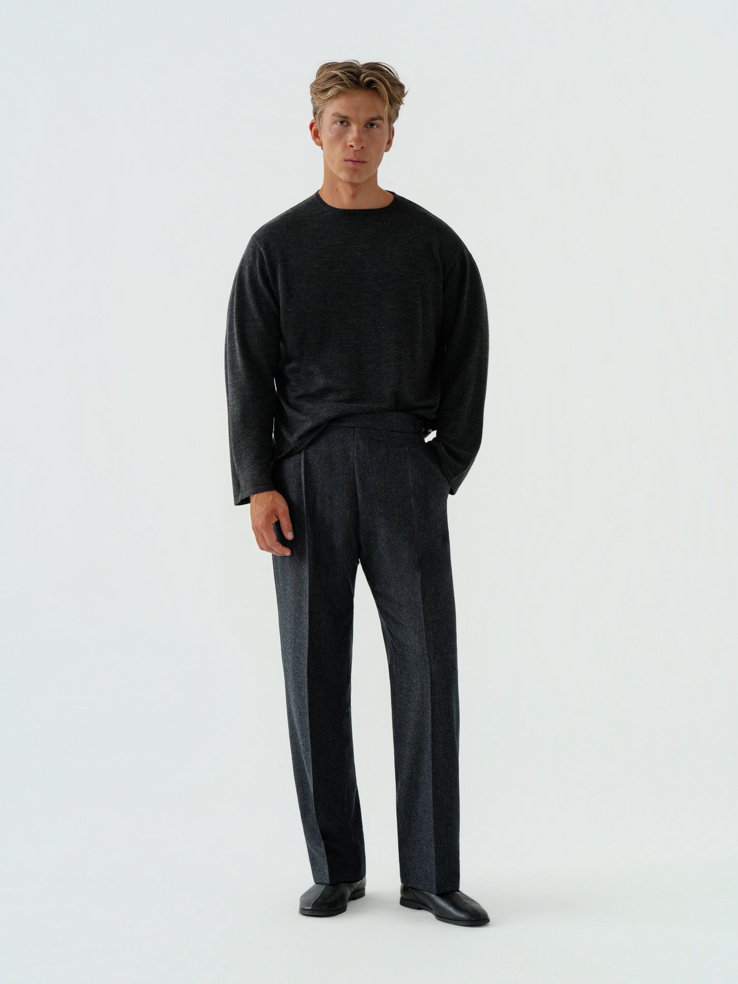 Charcoal Wool 1-Ply Thermal