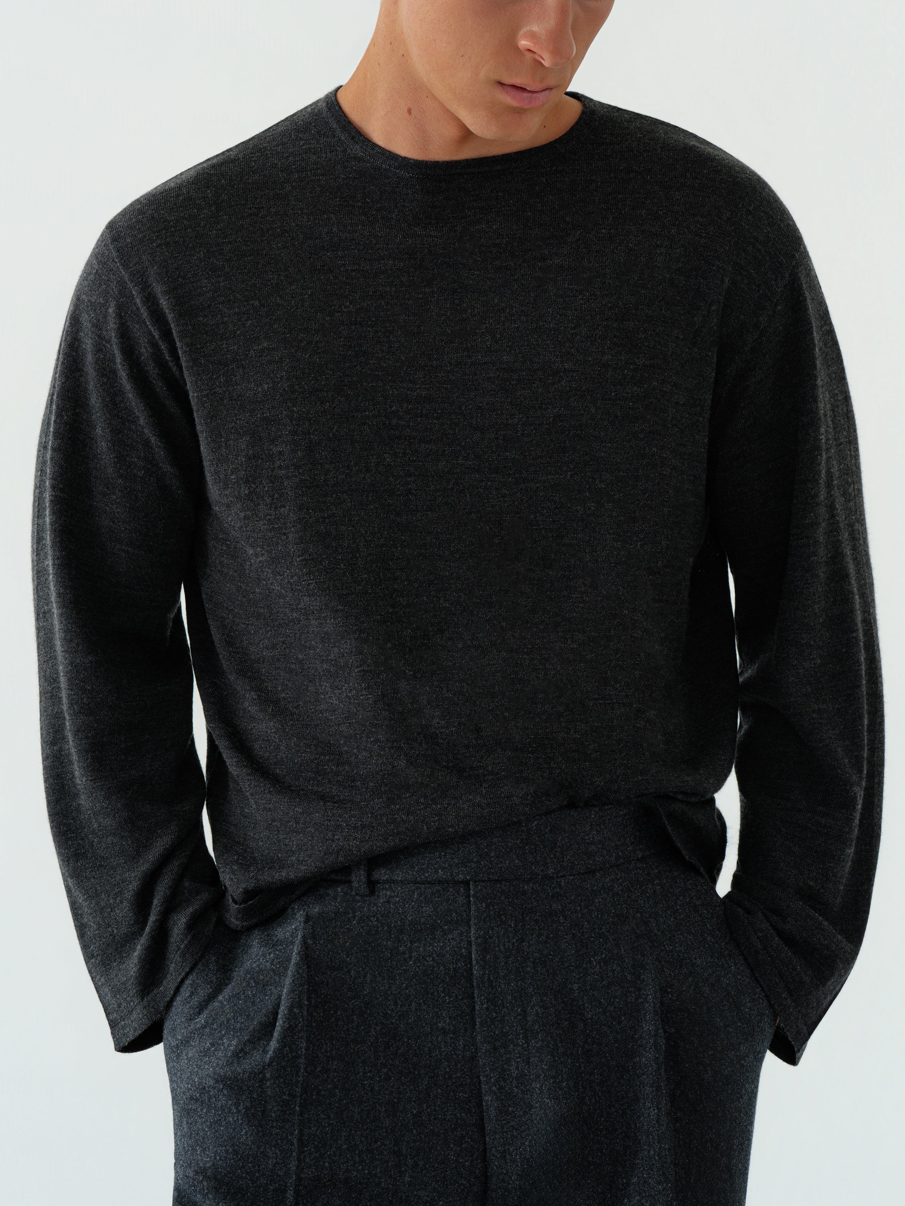 Charcoal Wool 1-Ply Thermal