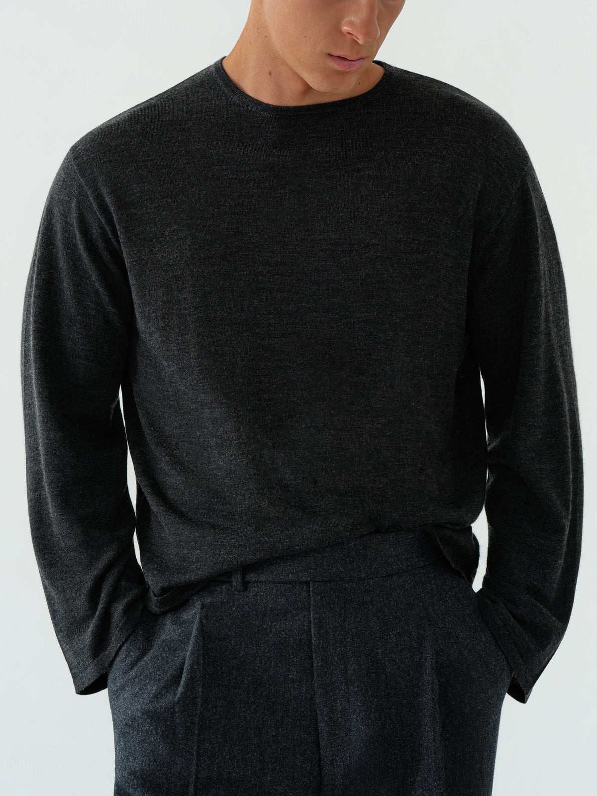 Charcoal Wool 1-Ply Thermal