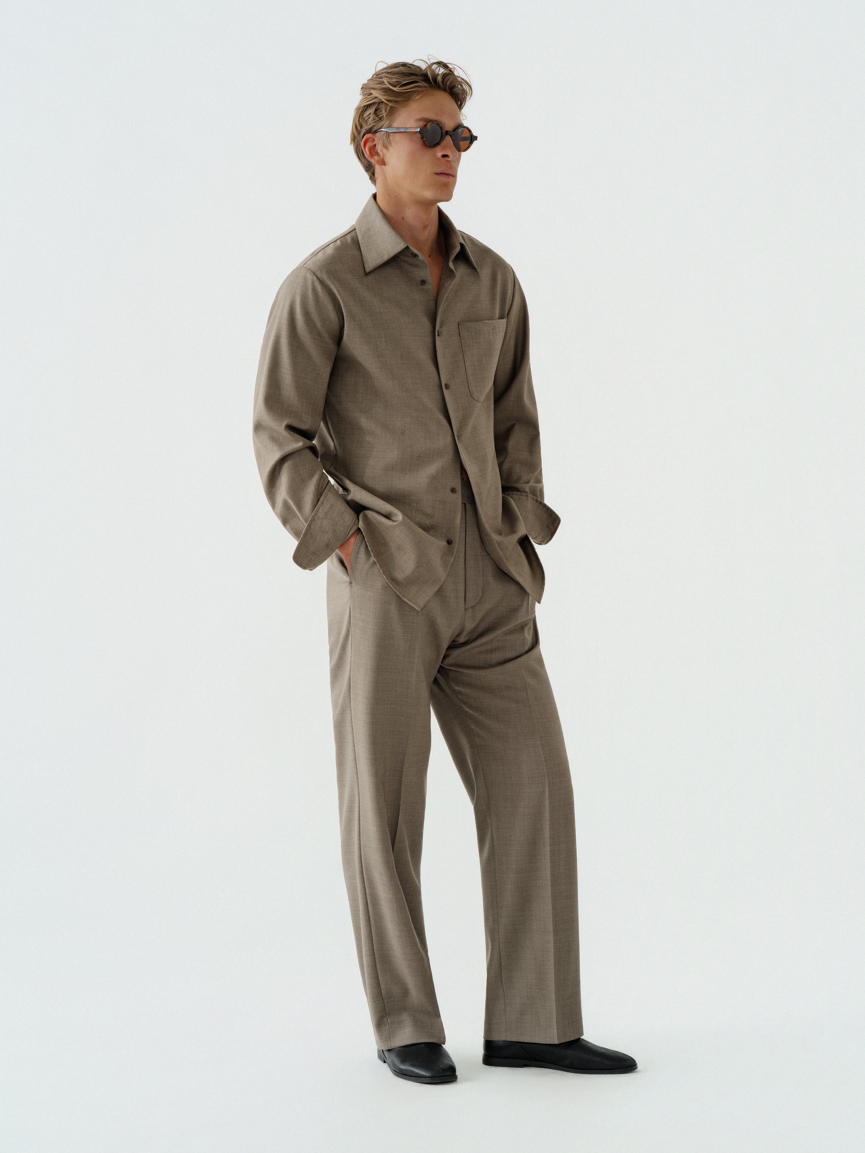 Taupe Wool Shirt