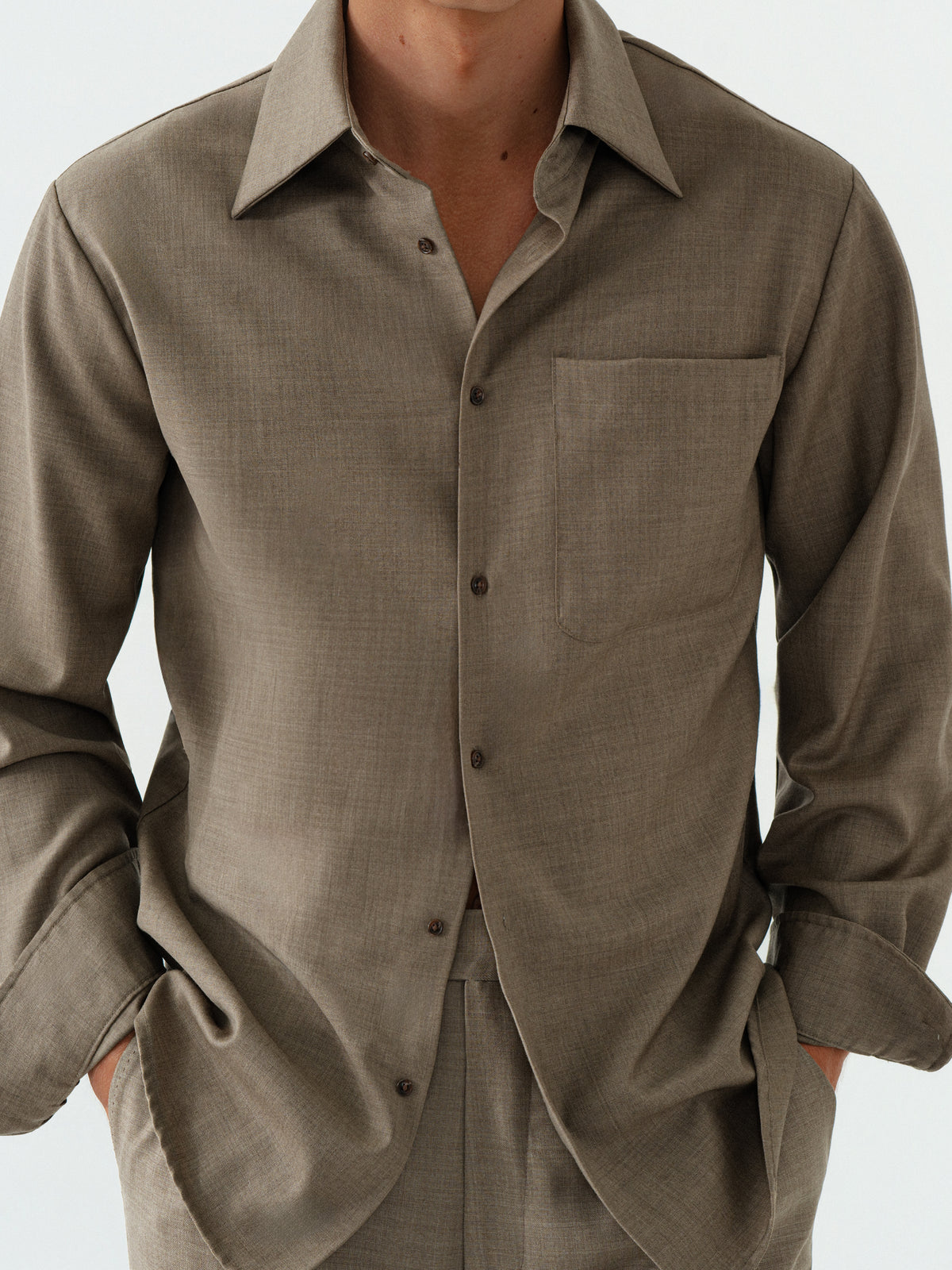 Taupe Wool Shirt