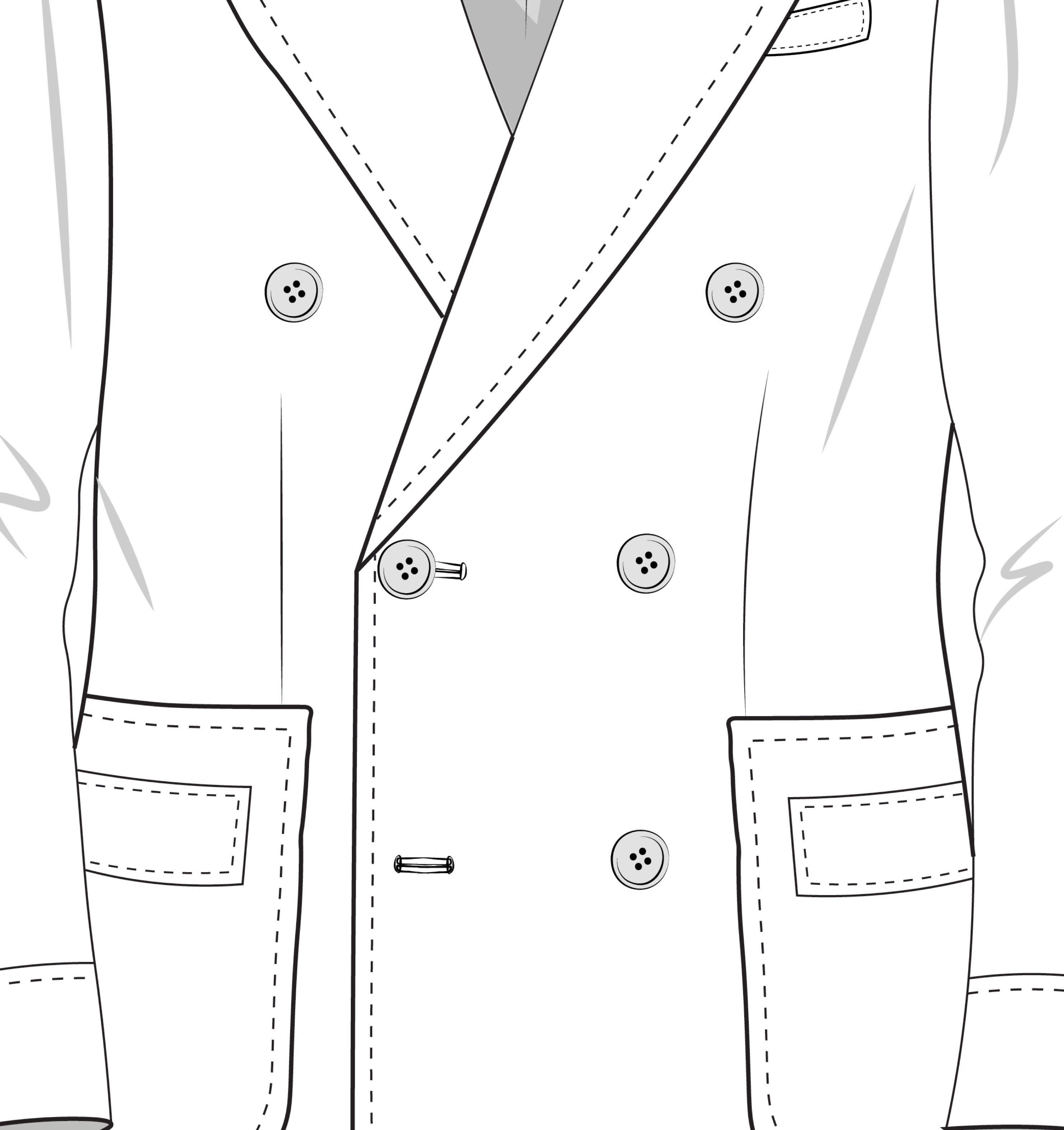 Double Breasted: 6 button
