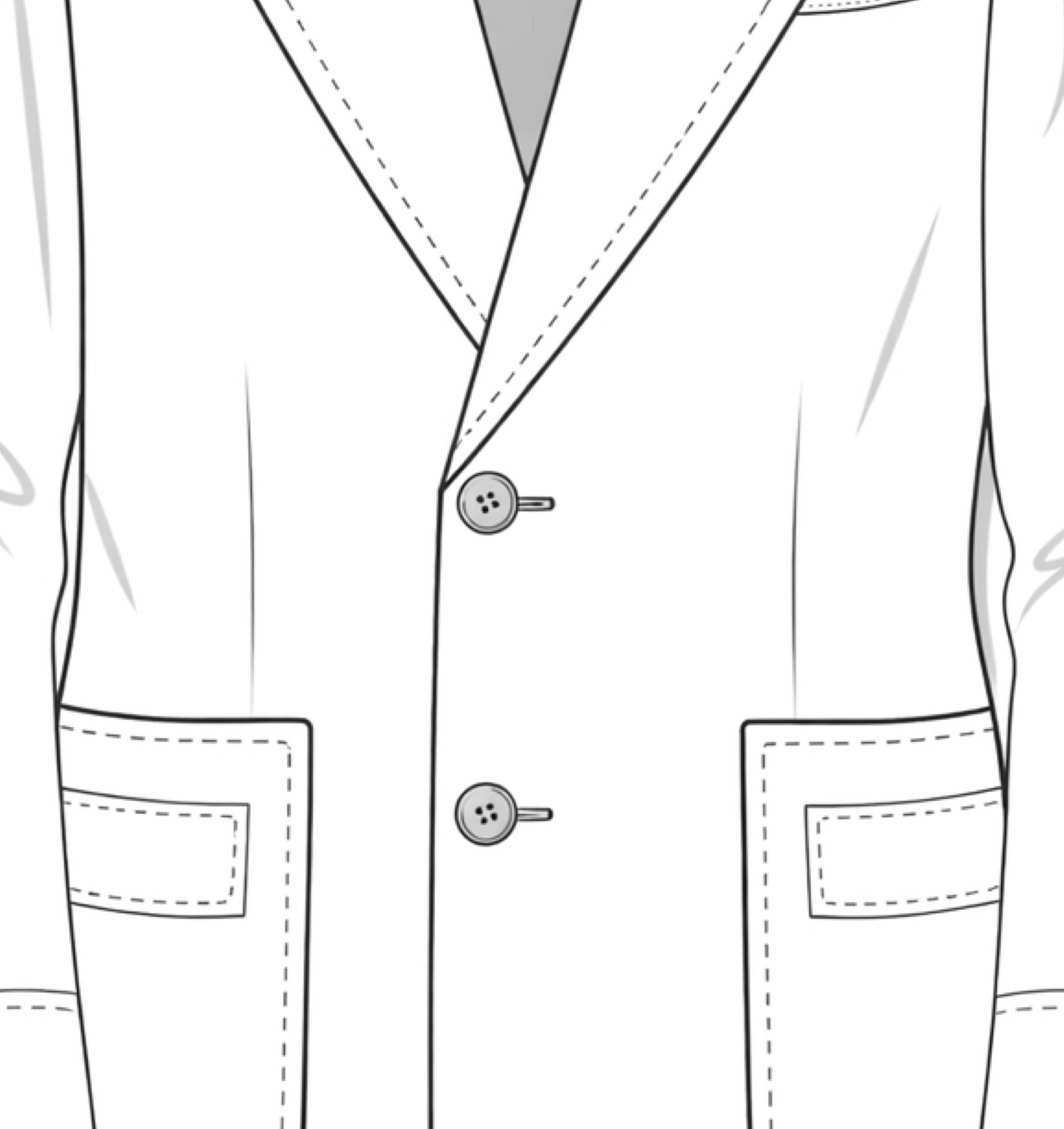 Single Breasted: 2.5 button