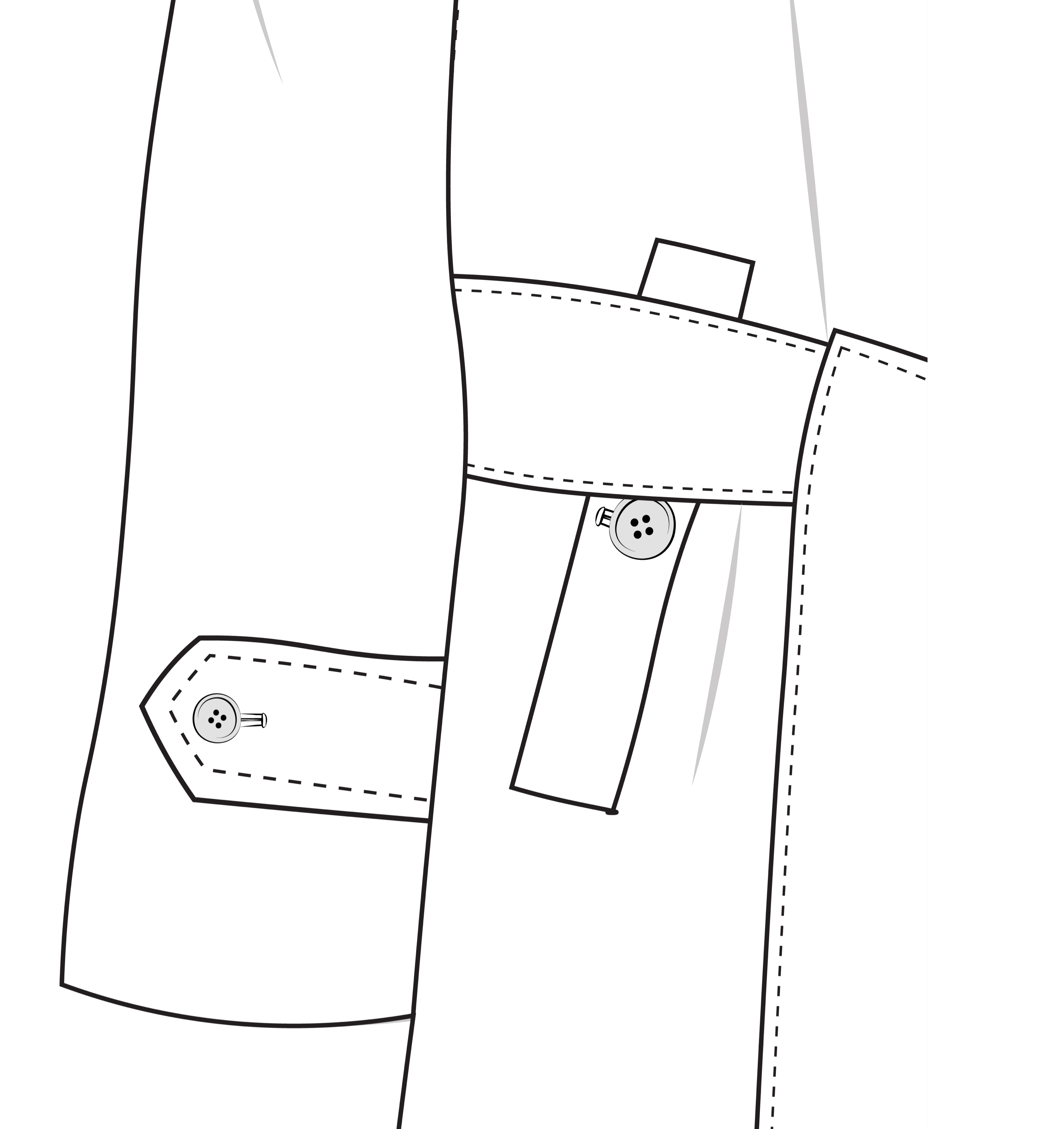 Slanted Welt with button