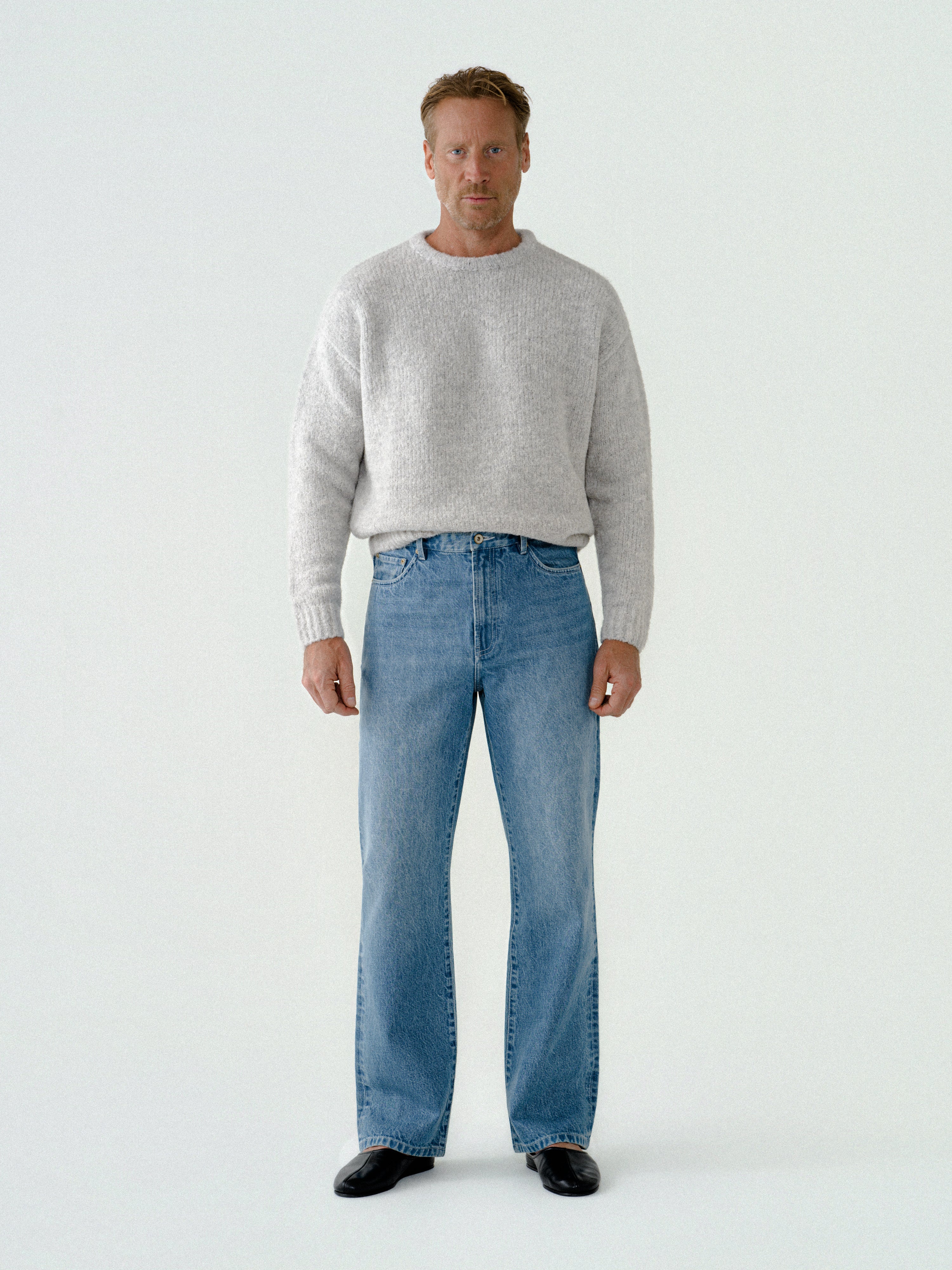 Mid Blue Washed Denim Jeans