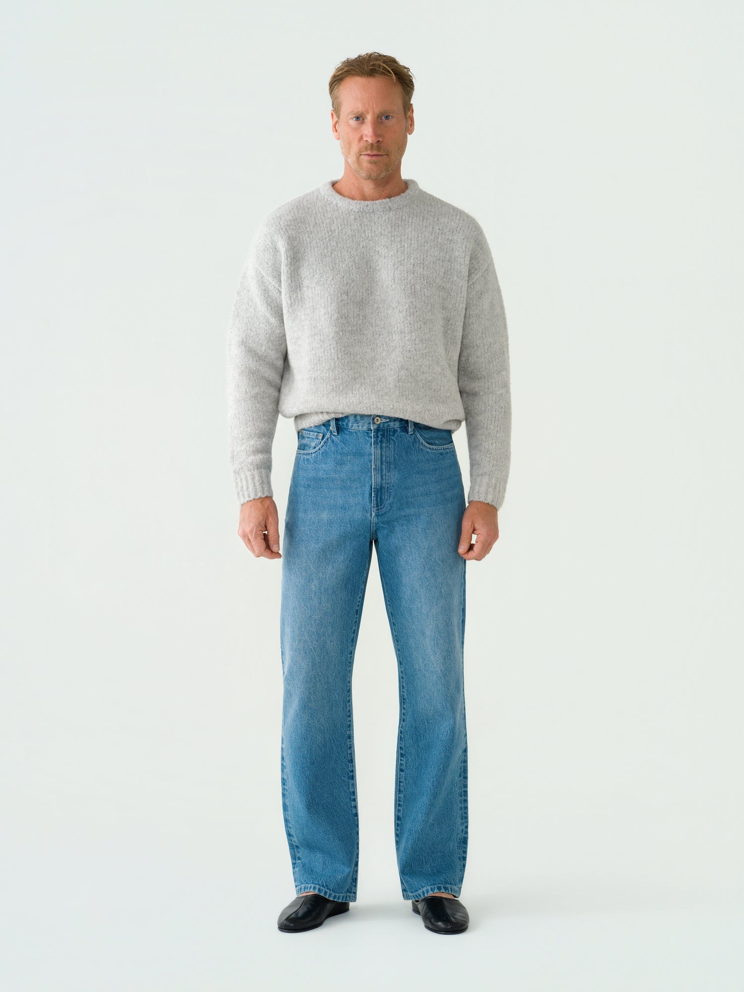 Mid Blue Washed Denim Jeans