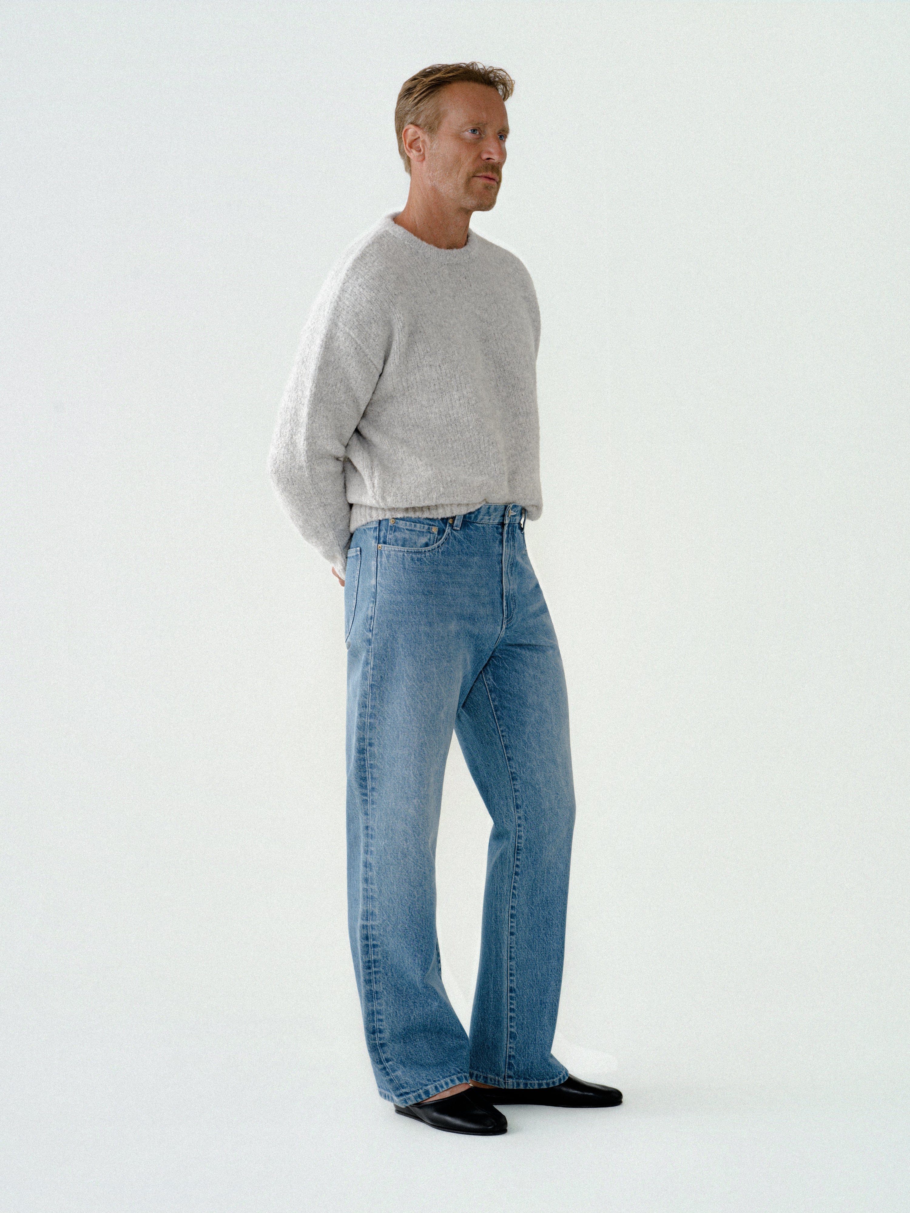 Mid Blue Washed Denim Jeans