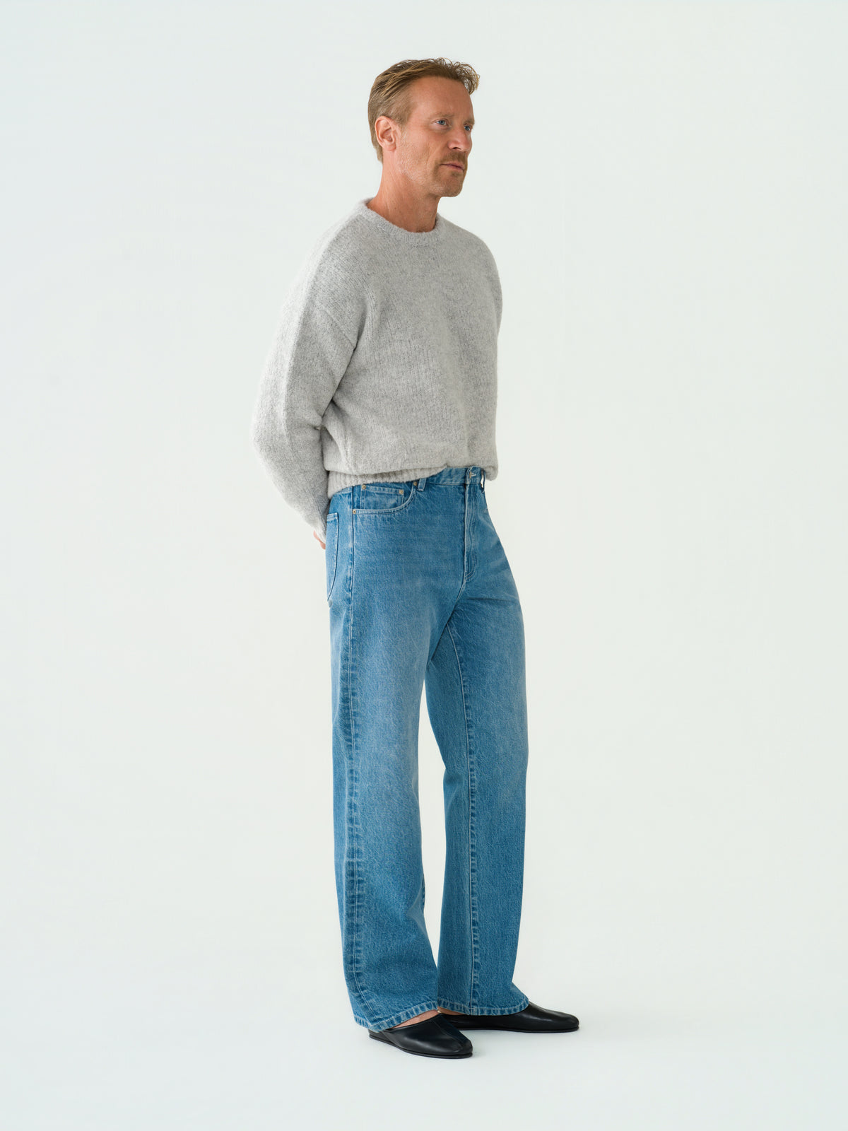 Mid Blue Washed Denim Jeans