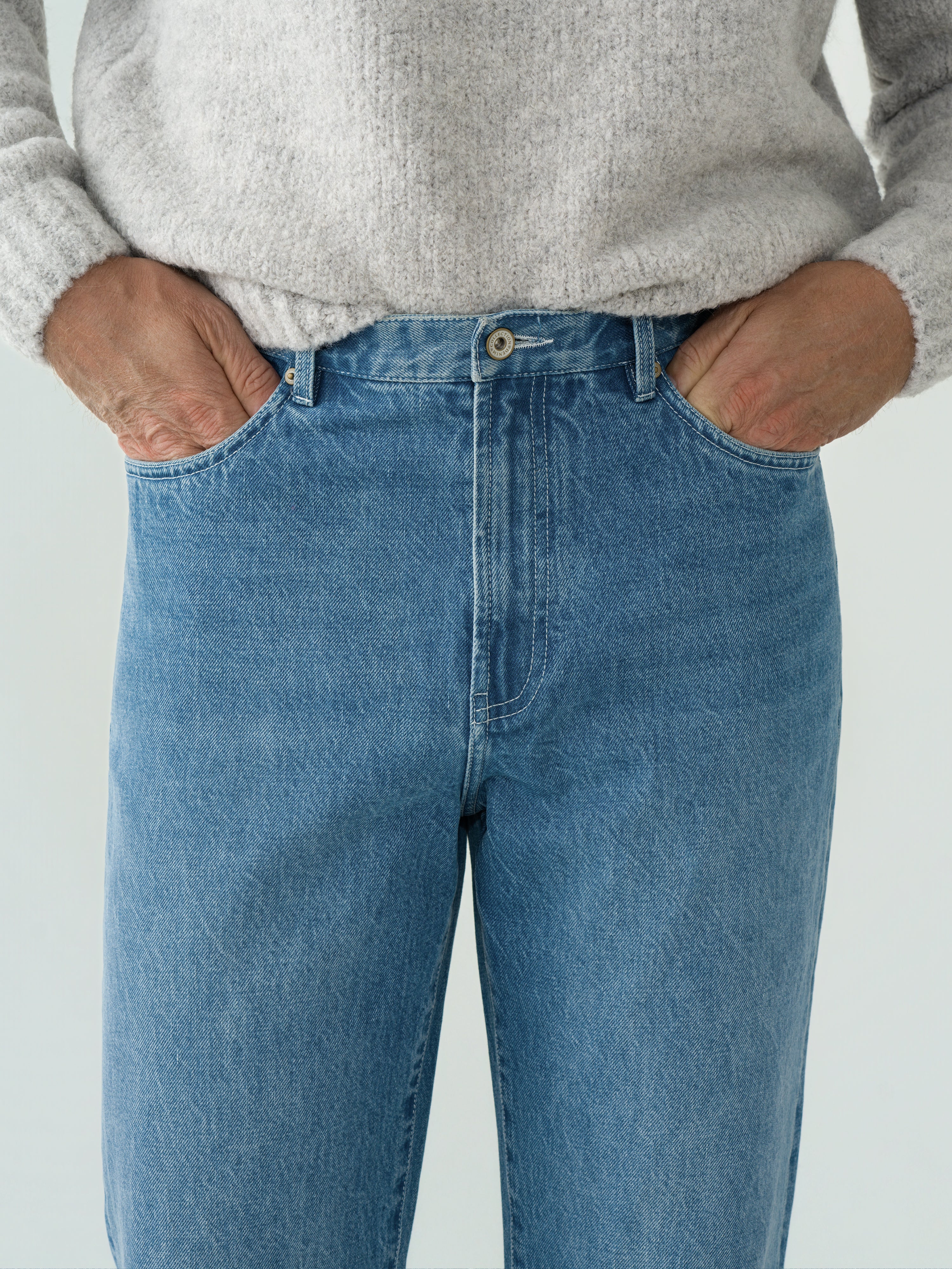 Mid Blue Washed Denim Jeans