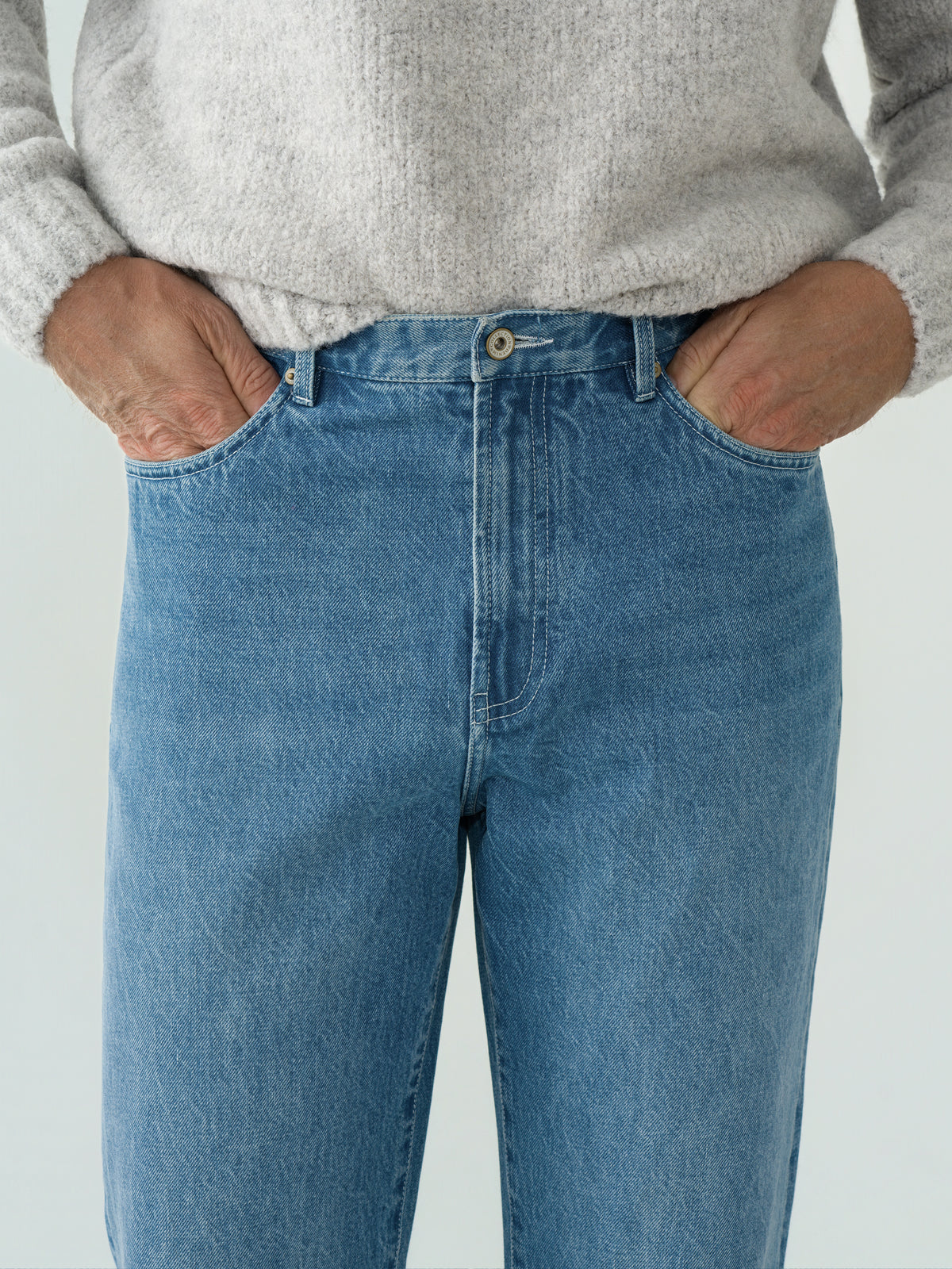 Mid Blue Washed Denim Jeans
