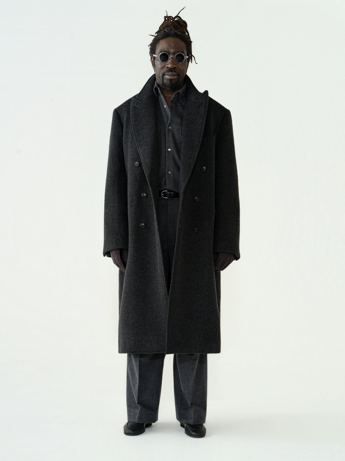 Charcoal Wool Camel Coat (Casual Fit)