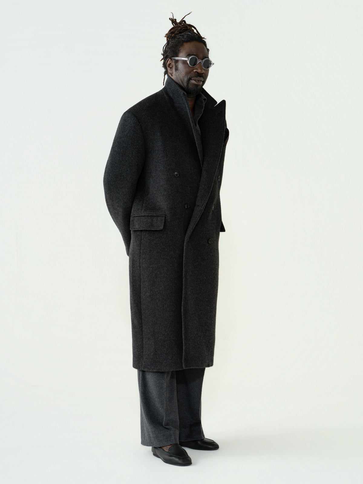 Charcoal Wool Camel Coat (Casual Fit)