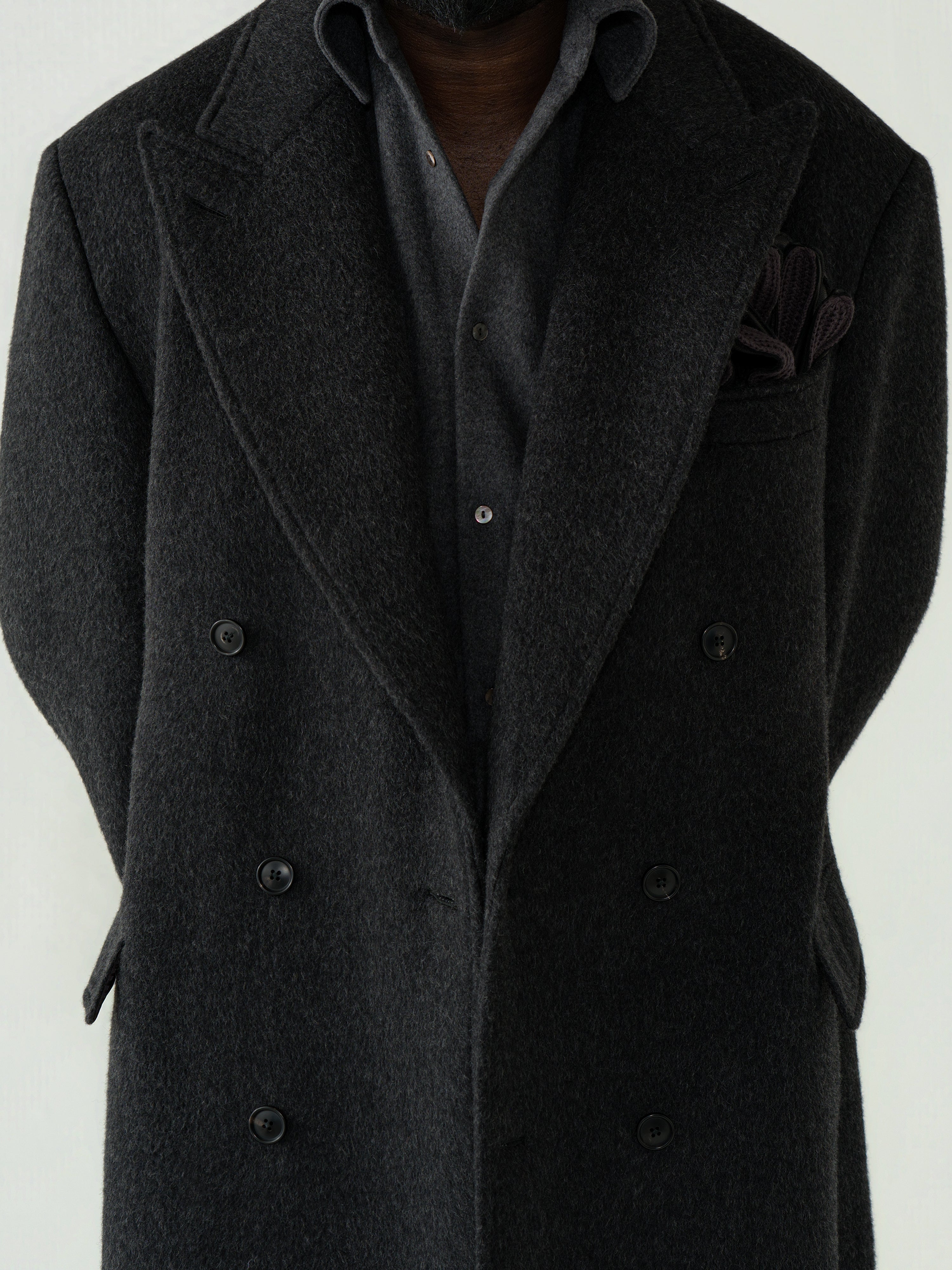 Charcoal Wool Camel Coat (Casual Fit)