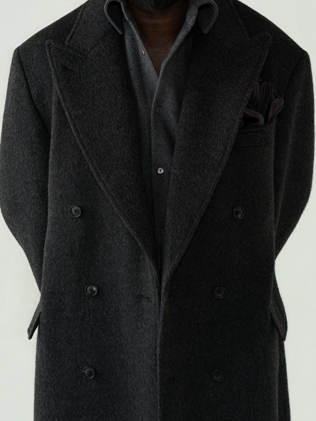 Charcoal Wool Camel Coat (Casual Fit)