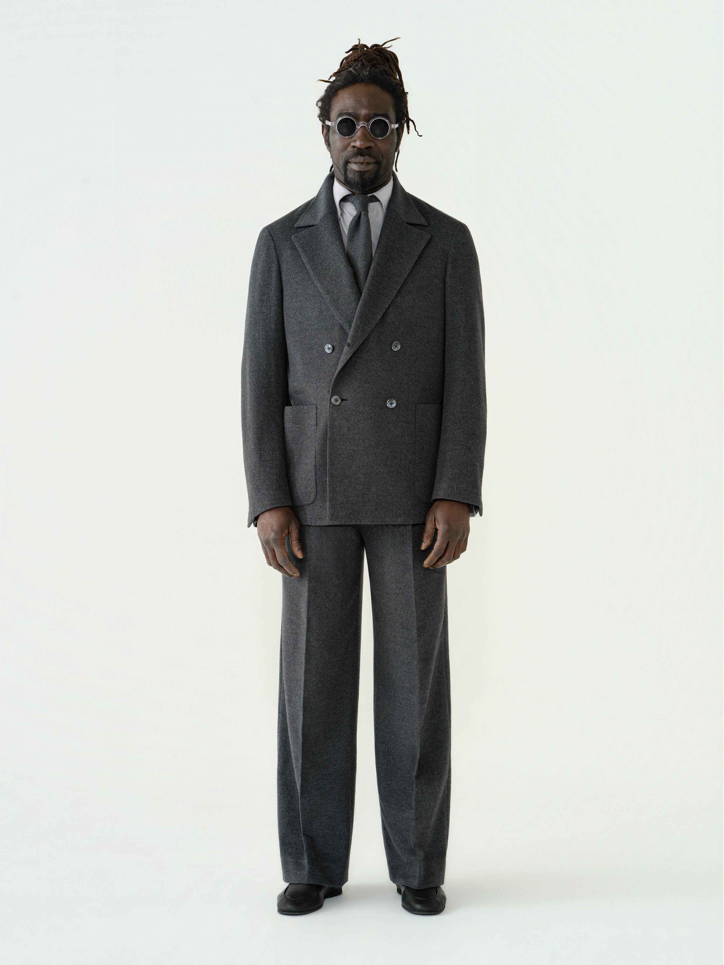 Heather Grey Wool Cashmere Silk Suit (Casual Fit)