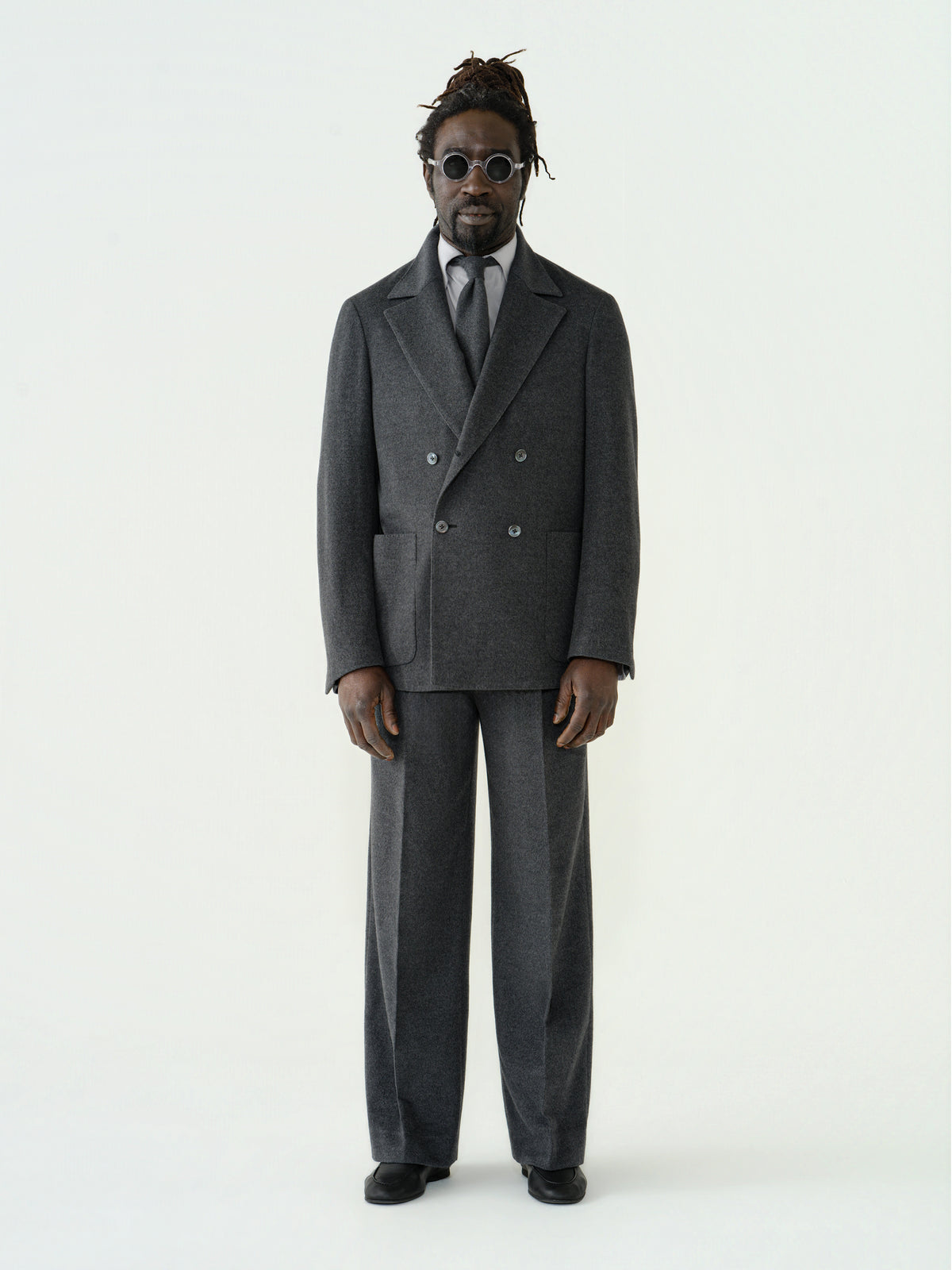 Heather Grey Wool Cashmere Silk Suit (Casual Fit)