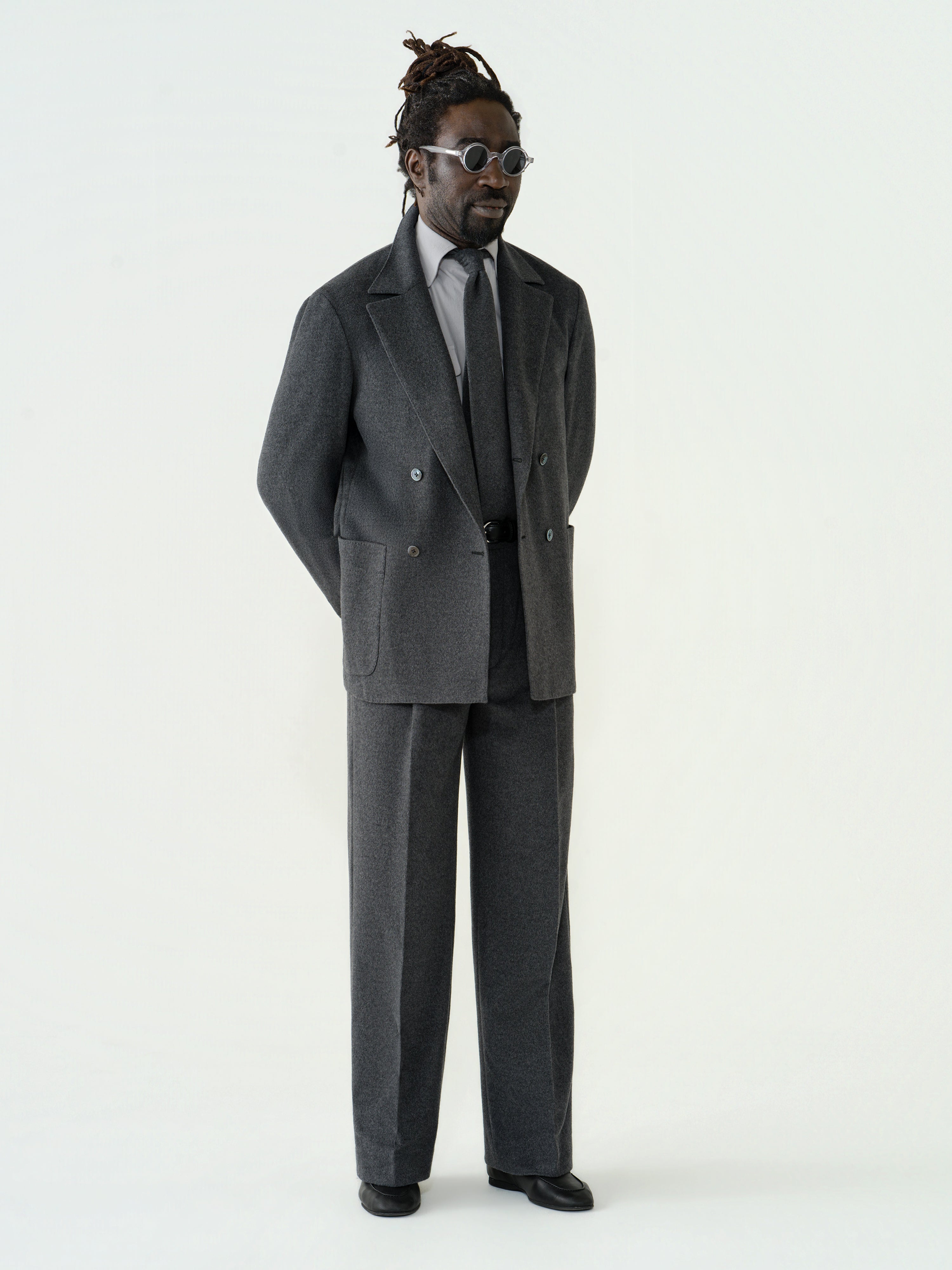 Heather Grey Wool Cashmere Silk Suit (Casual Fit)