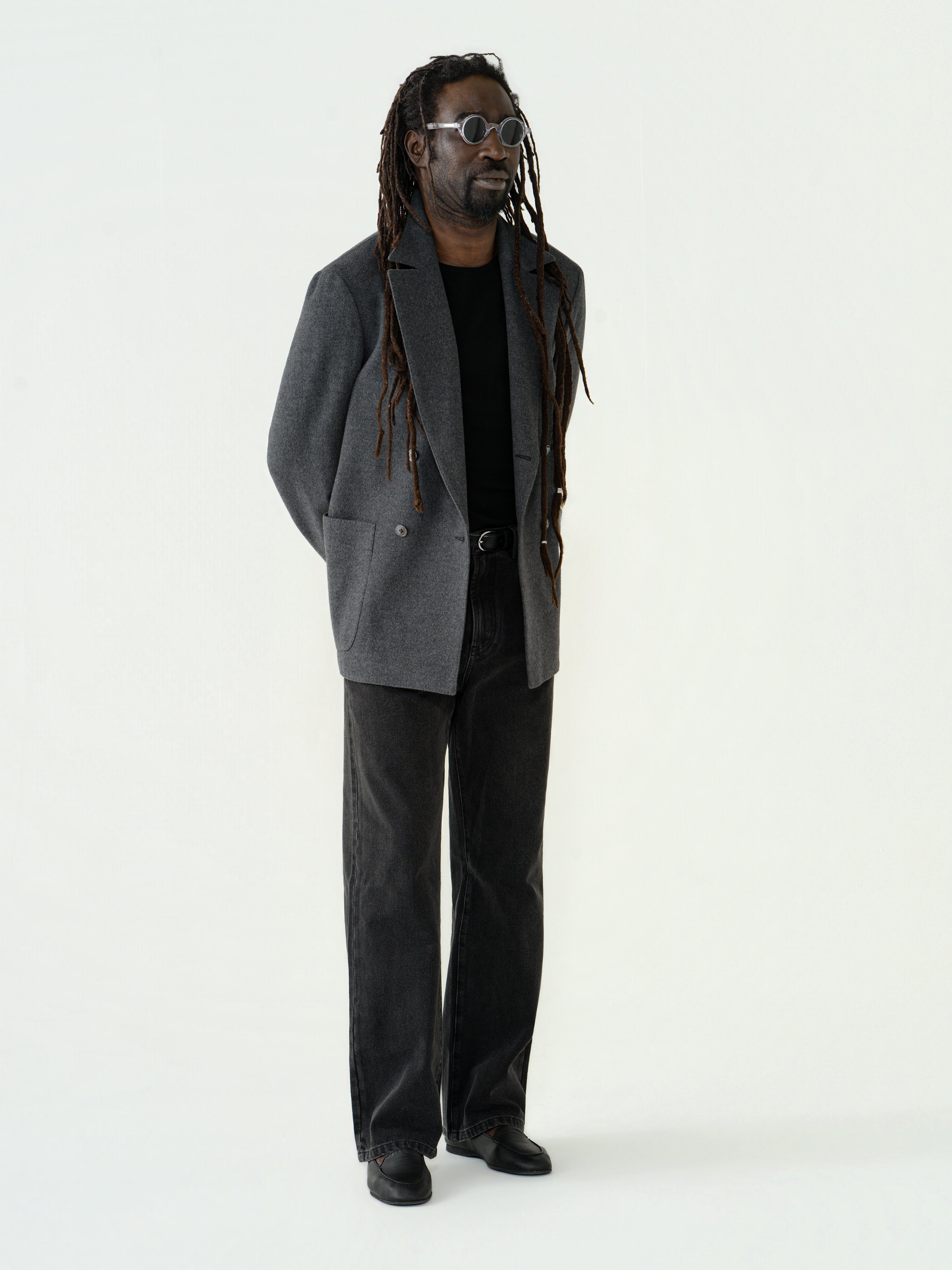 Heather Grey Wool Cashmere Silk Jacket (Casual Fit)