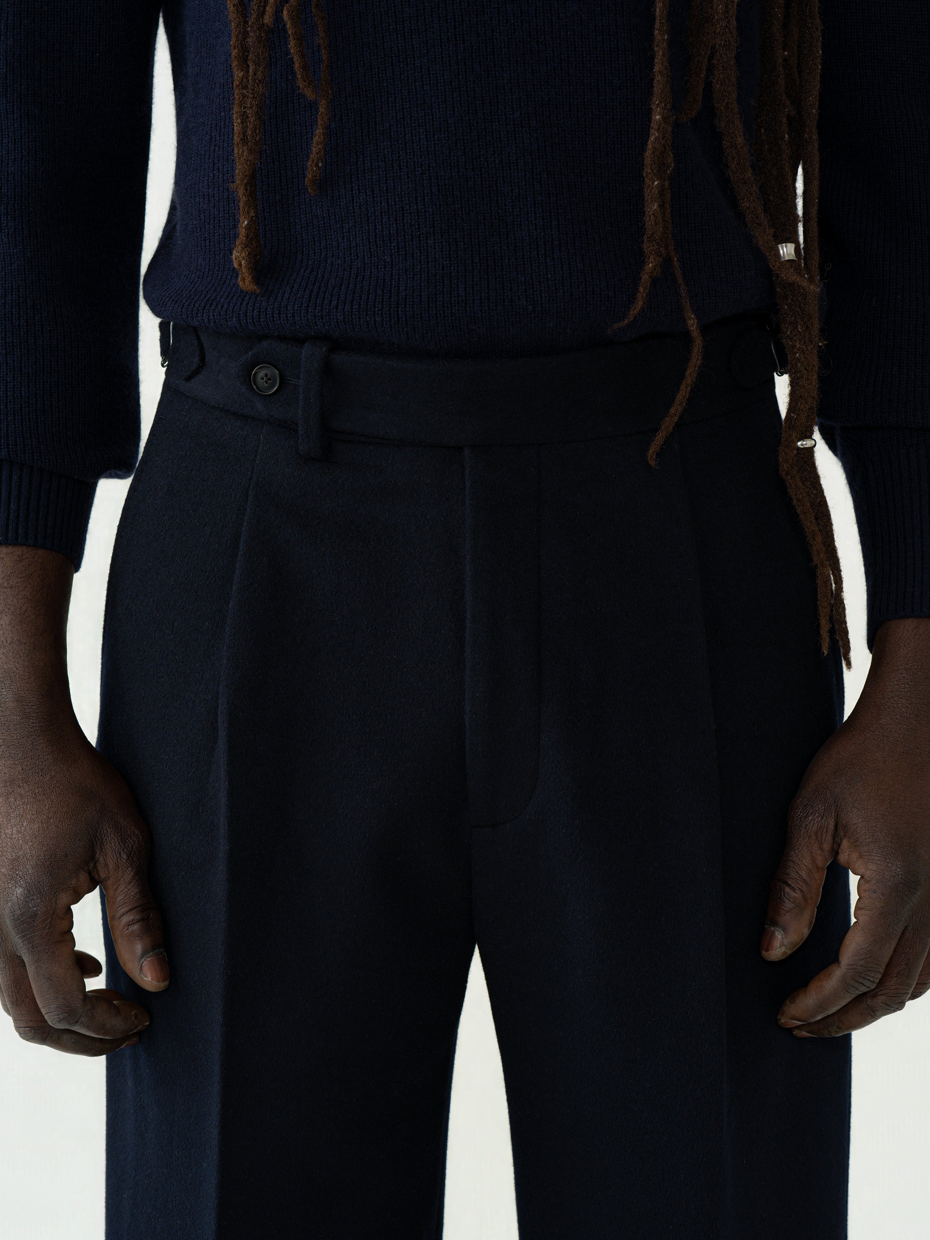 Navy Wool Cashmere Suit (Casual Fit)