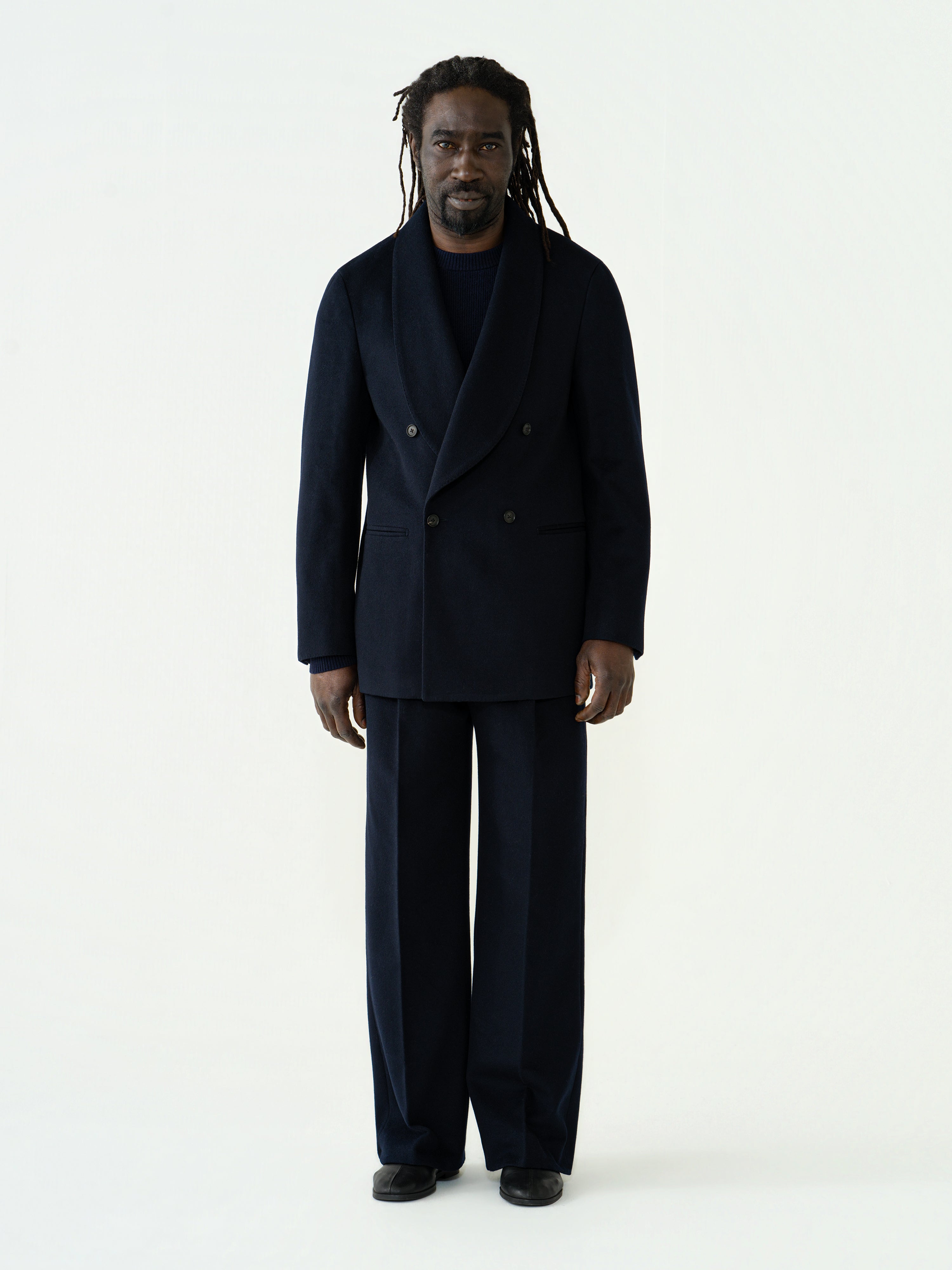 Navy Wool Cashmere Suit (Casual Fit)
