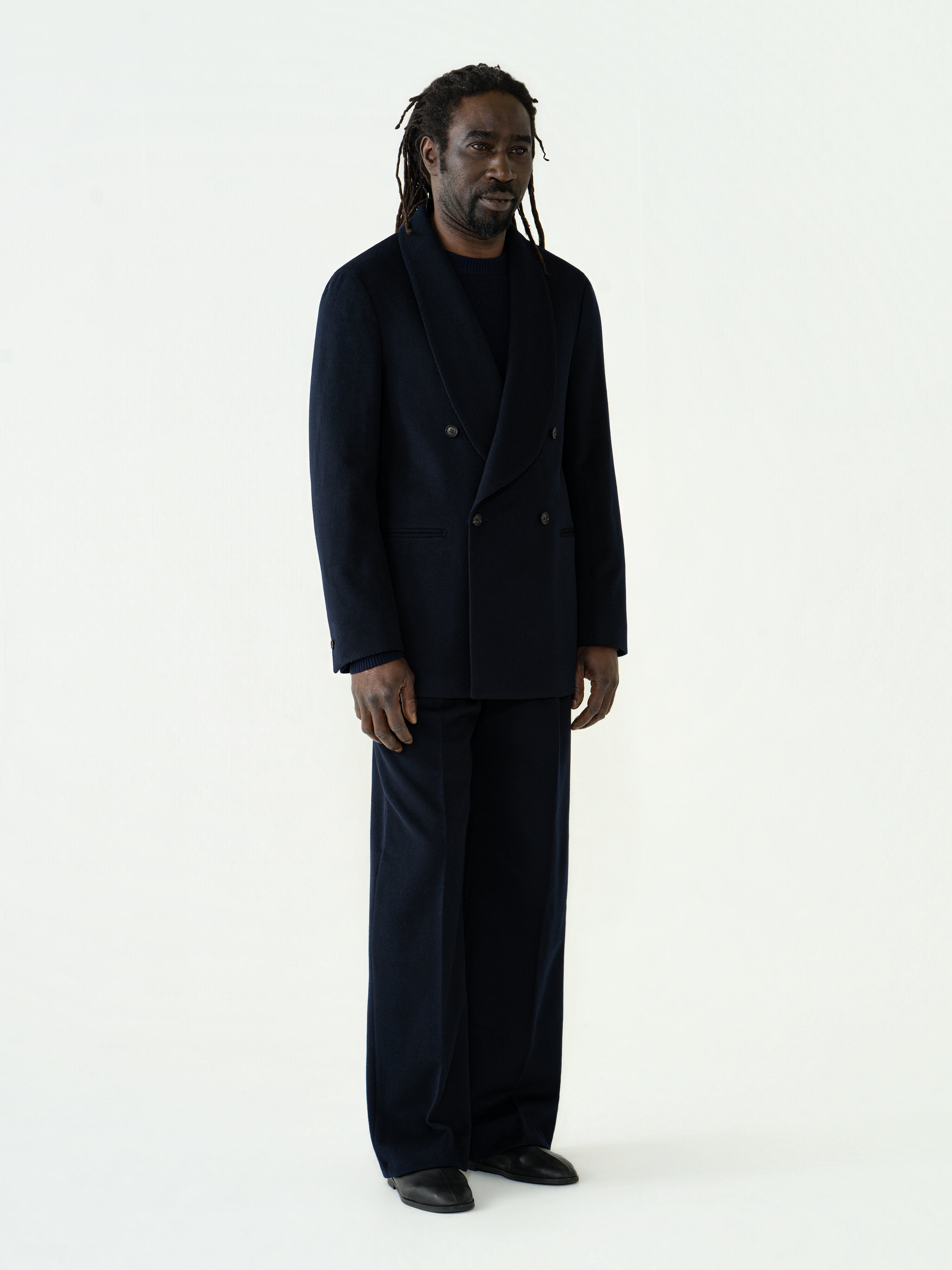 Navy Wool Cashmere Suit (Casual Fit)