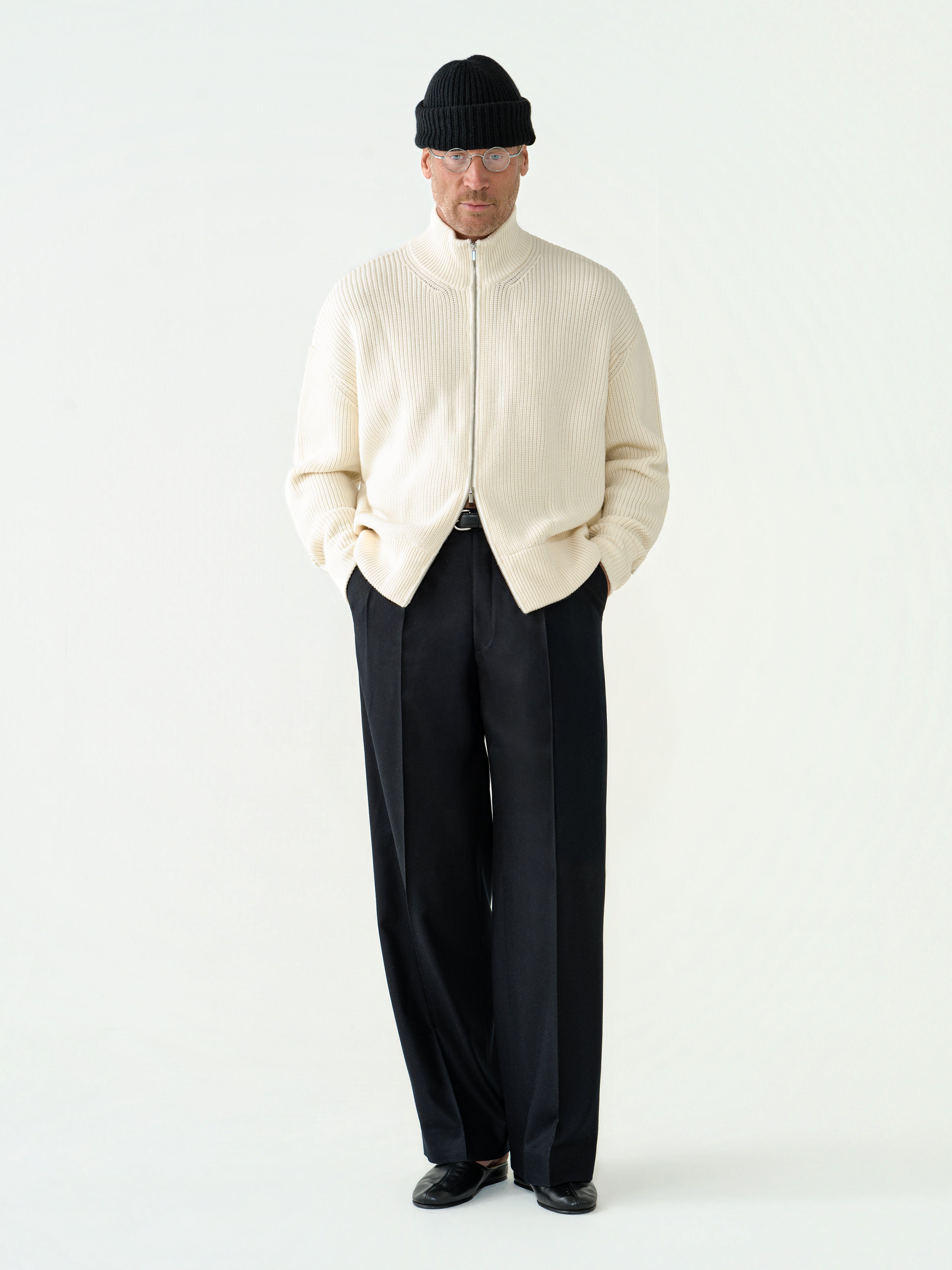 Ivory Wool Full Zip
