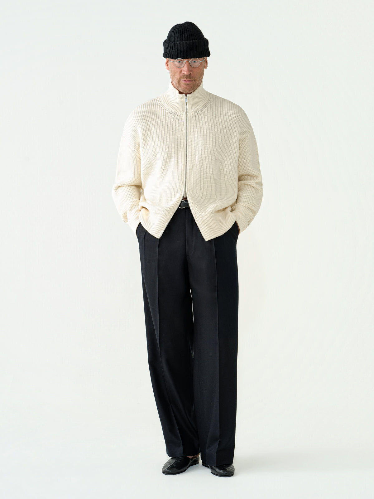 Ivory Wool Full Zip